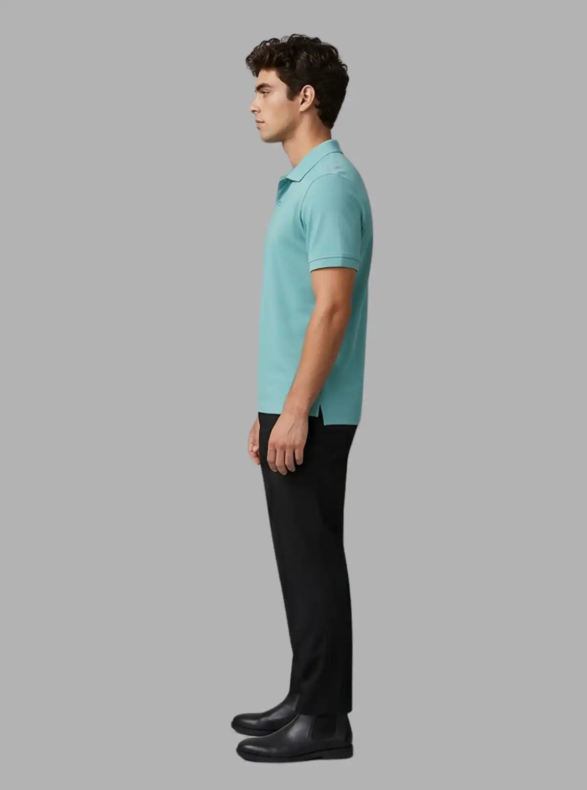 Boer & Fitch Men’s Aqua Blue Cotton Piqué Polo T-Shirt