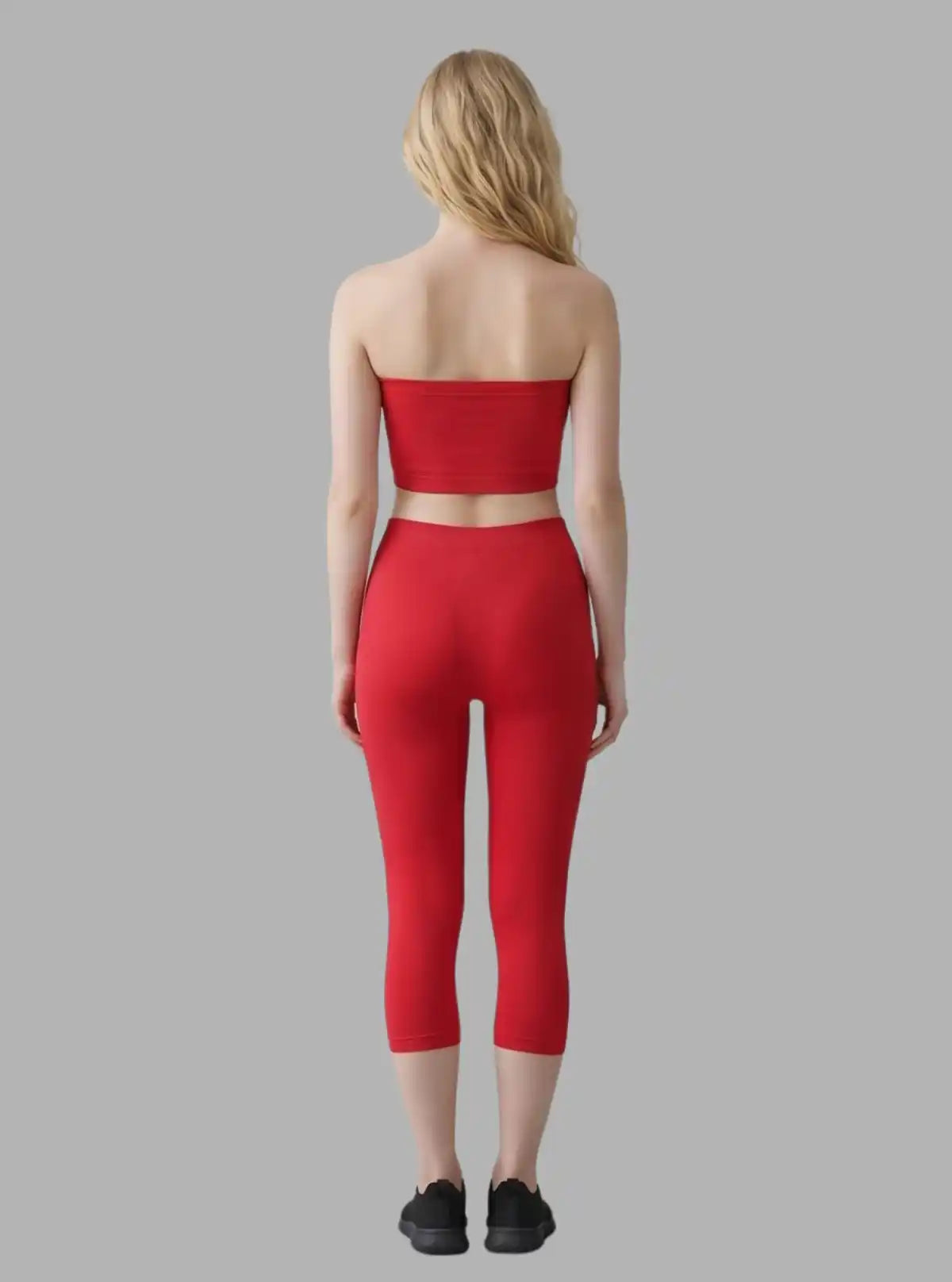 Women’s Red Tube Bra in Cotton Elastane – Bold, Seamless Strapless Comfort