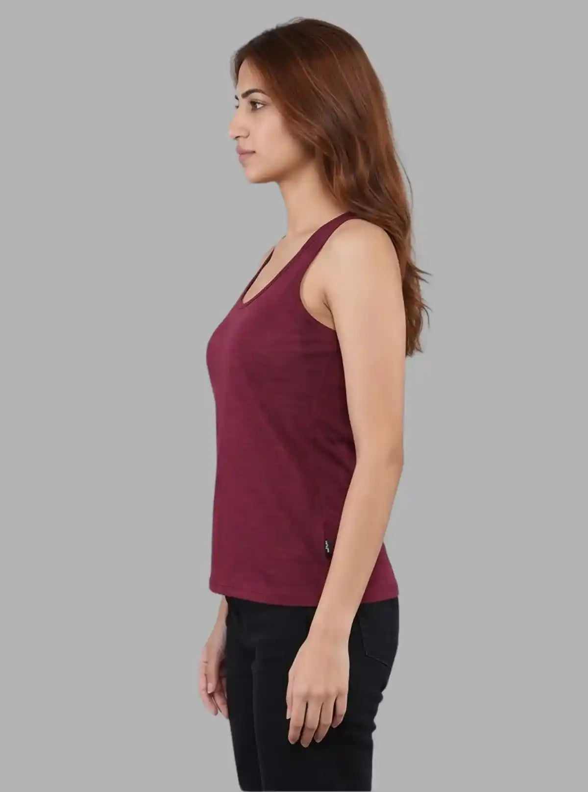 Women’s Solid Burgundy Sleeveless Top – Boer and Fitch