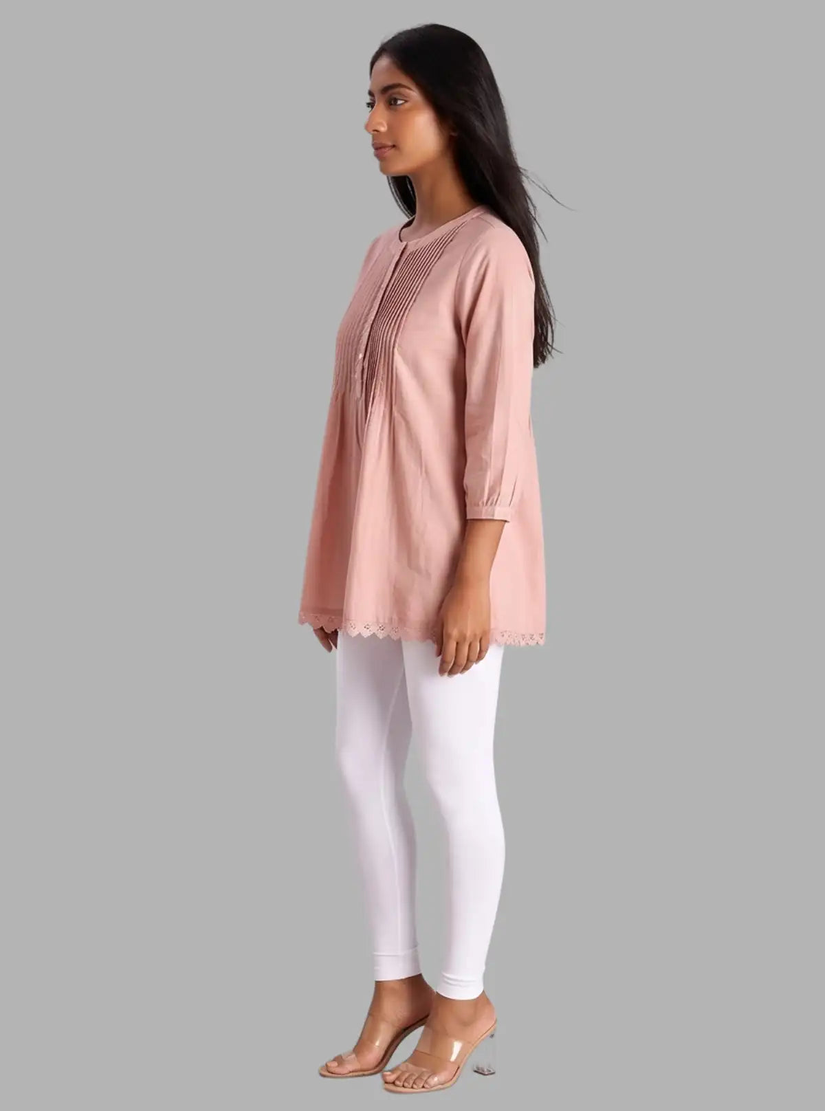 Women's White Ankle Legging – Cotton Elastane Feather-Touch Comfort
