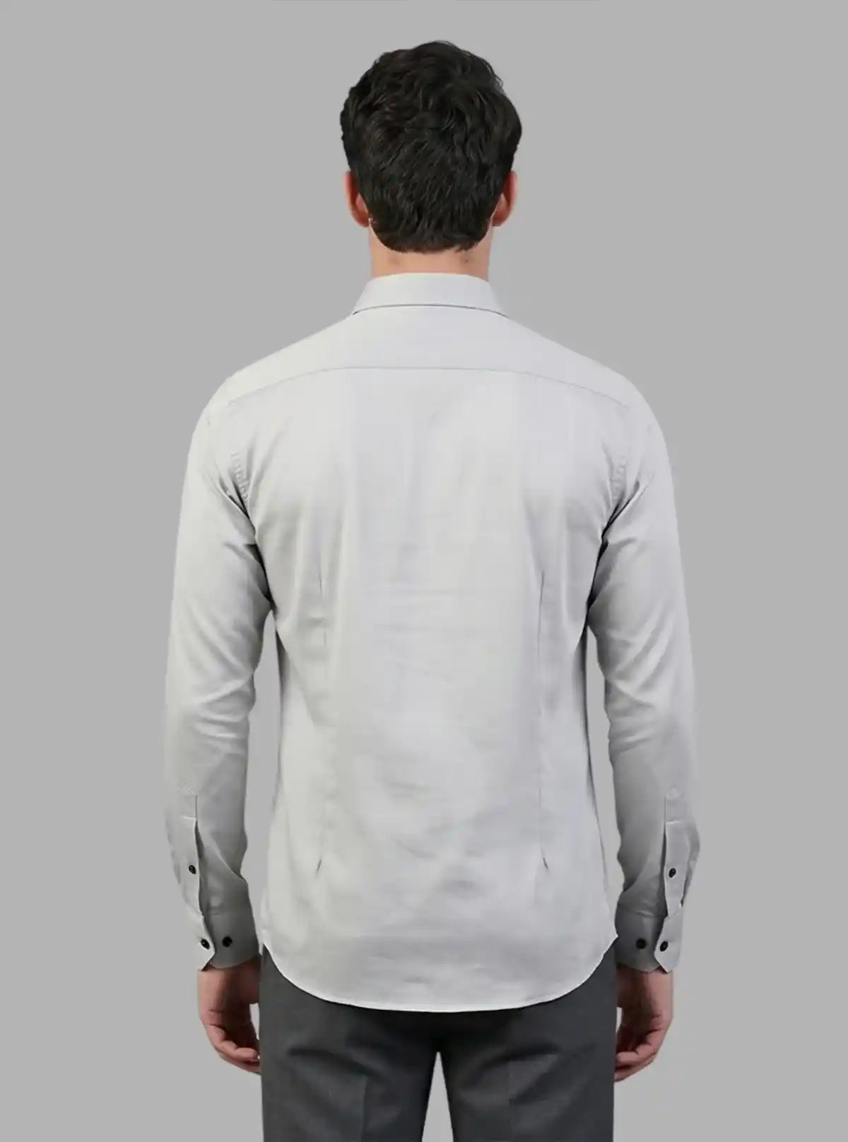 Men's Ash Grey Long Sleeve Poly Shirt – Sleek, Smart & Versatile by Boer and Fitch