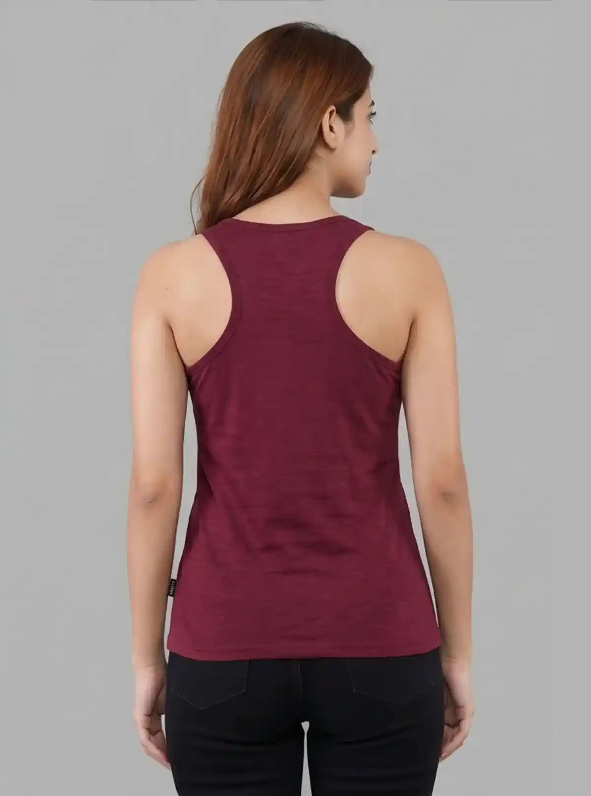 Women’s Solid Burgundy Sleeveless Top – Boer and Fitch