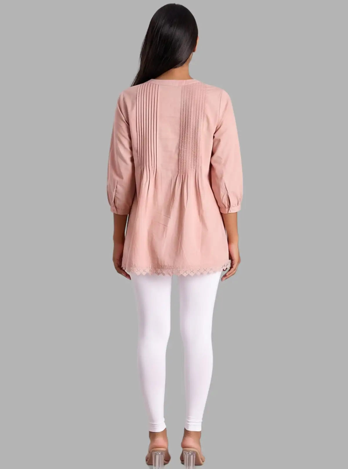 Women's White Ankle Legging – Cotton Elastane Feather-Touch Comfort