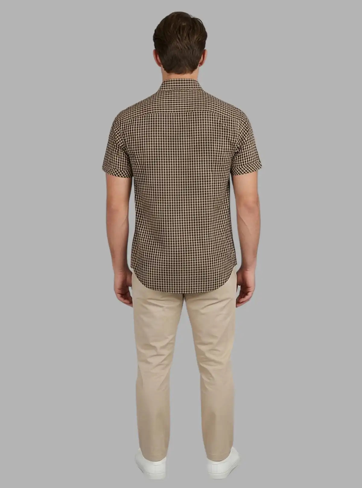 Slim Fit Brown Checked Shirt for Men – Casual Style by Boer and Fitch