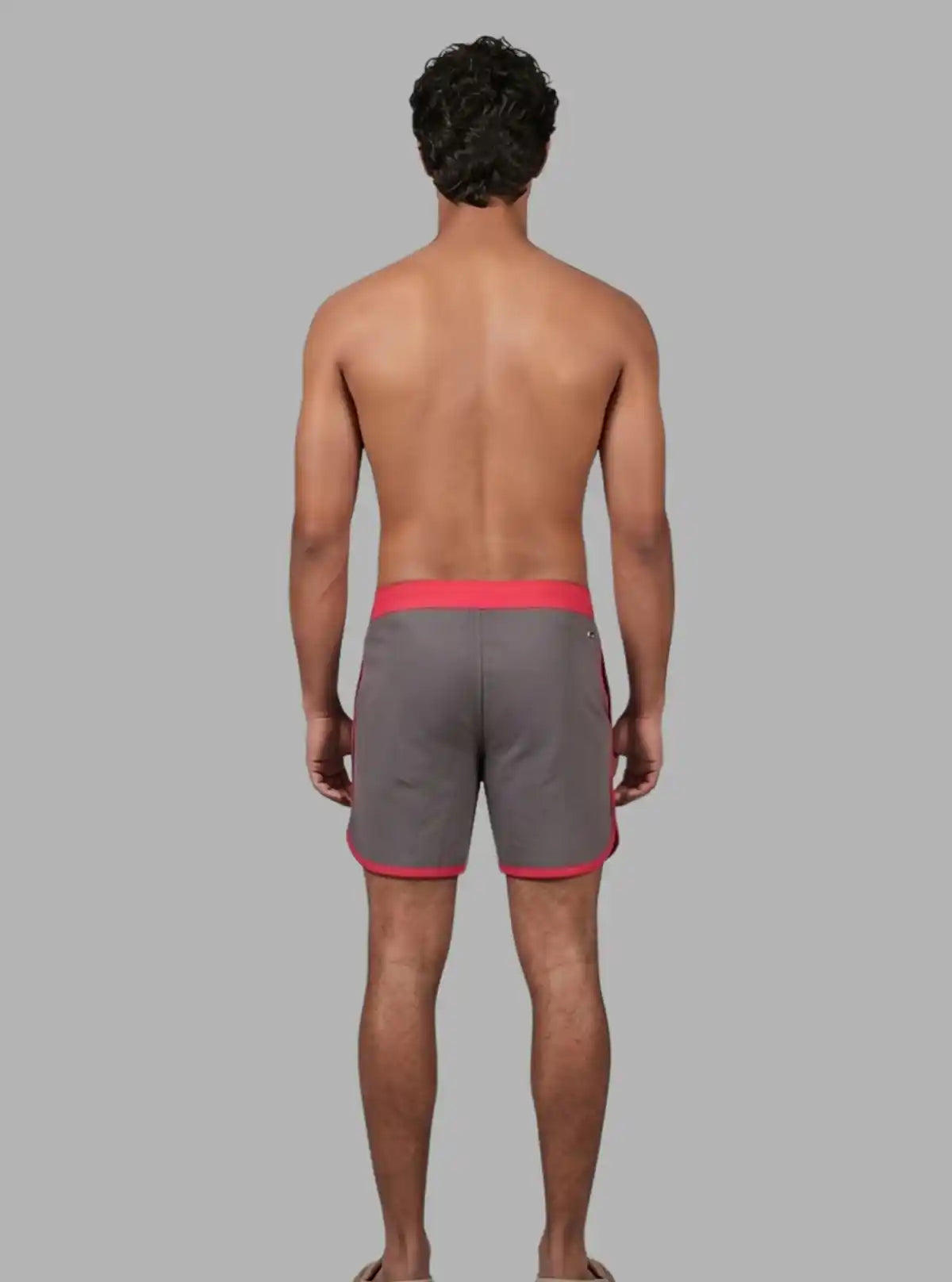 Men’s Red Contrast Fleece Shorts – Bold Comfort with Athletic Edge