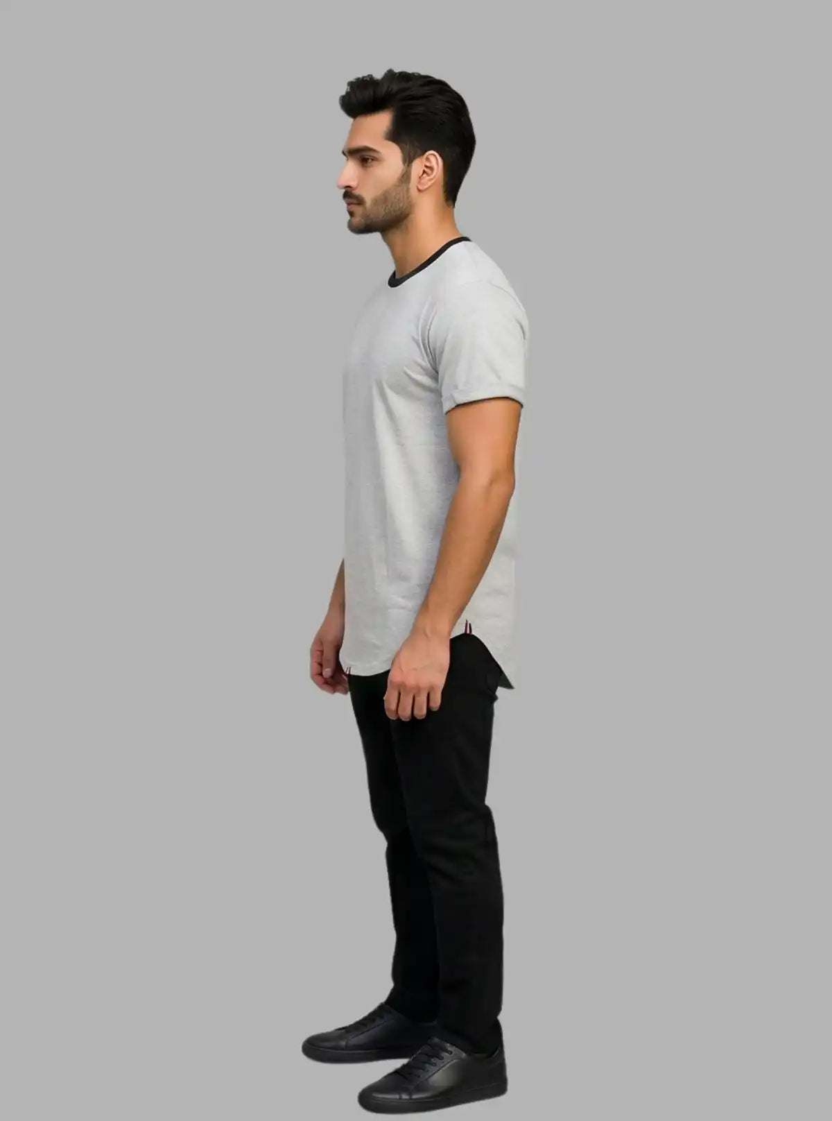 Men’s Melange Long Line Apple Cut T-Shirt – Trendy & Comfortable | Boer & Fitch