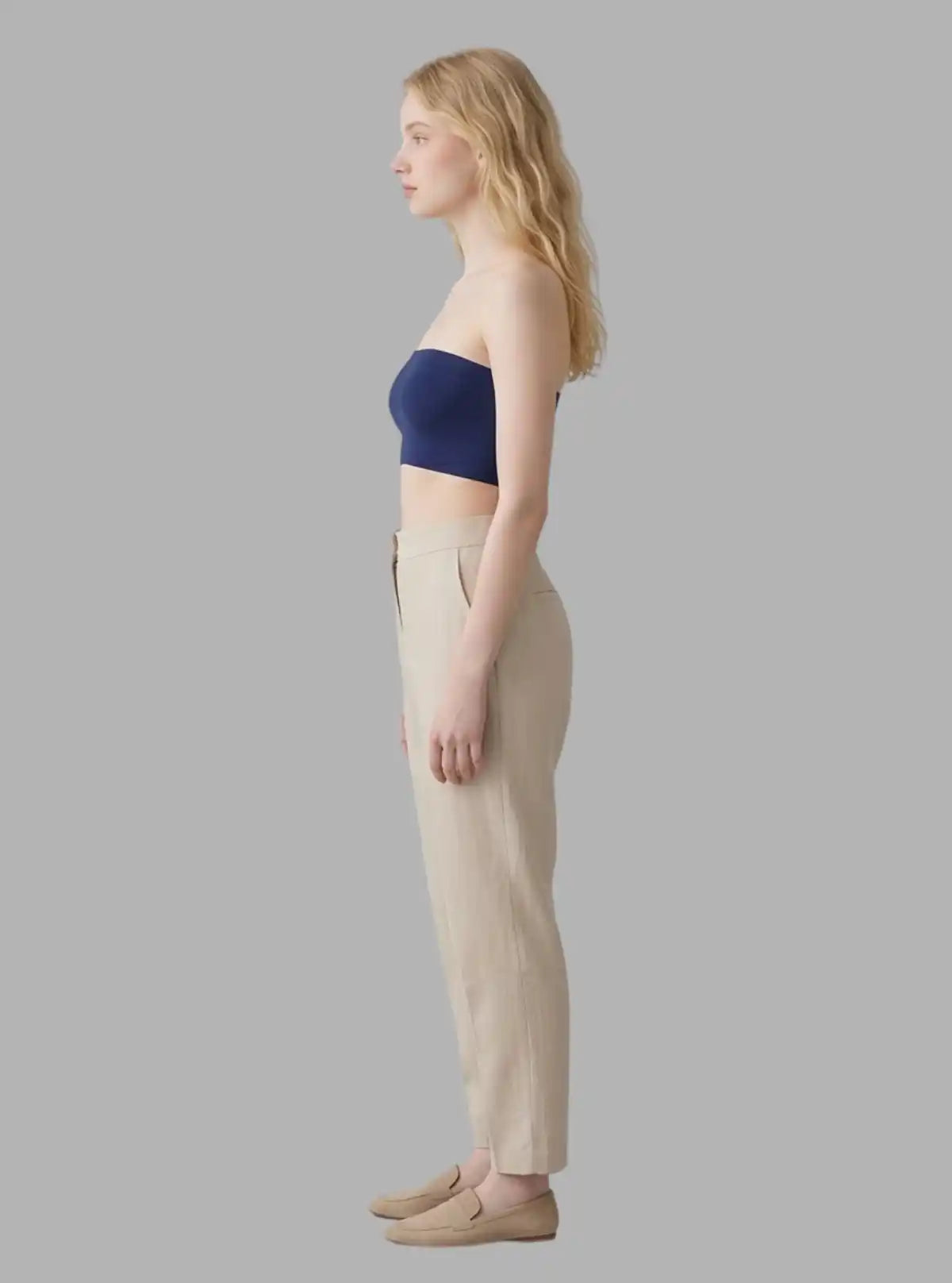 Women’s Ink Blue Tube Bra in Cotton Elastane – Soft, Seamless & Stretchable