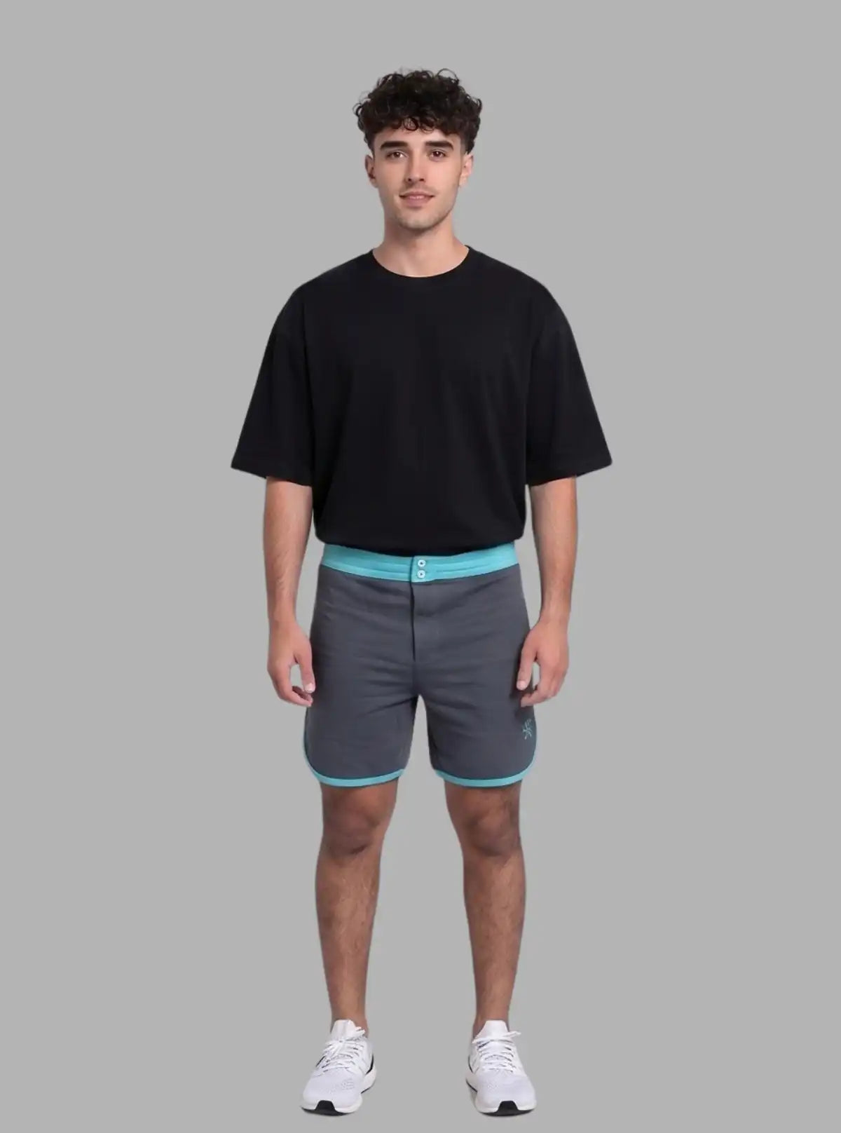 Men’s Blue Contrast Fleece Shorts – Bold Comfort with Athletic Edge