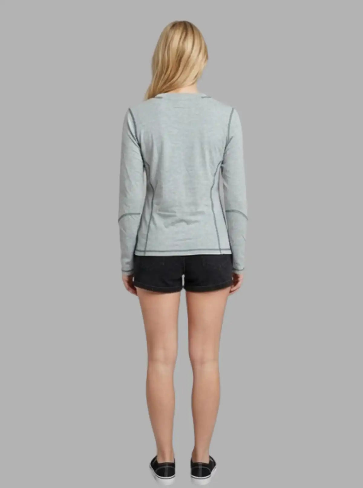 Women’s Grey Melange  Long Sleeve T-Shirt – Casual Cotton Tee | Boer & Fitch