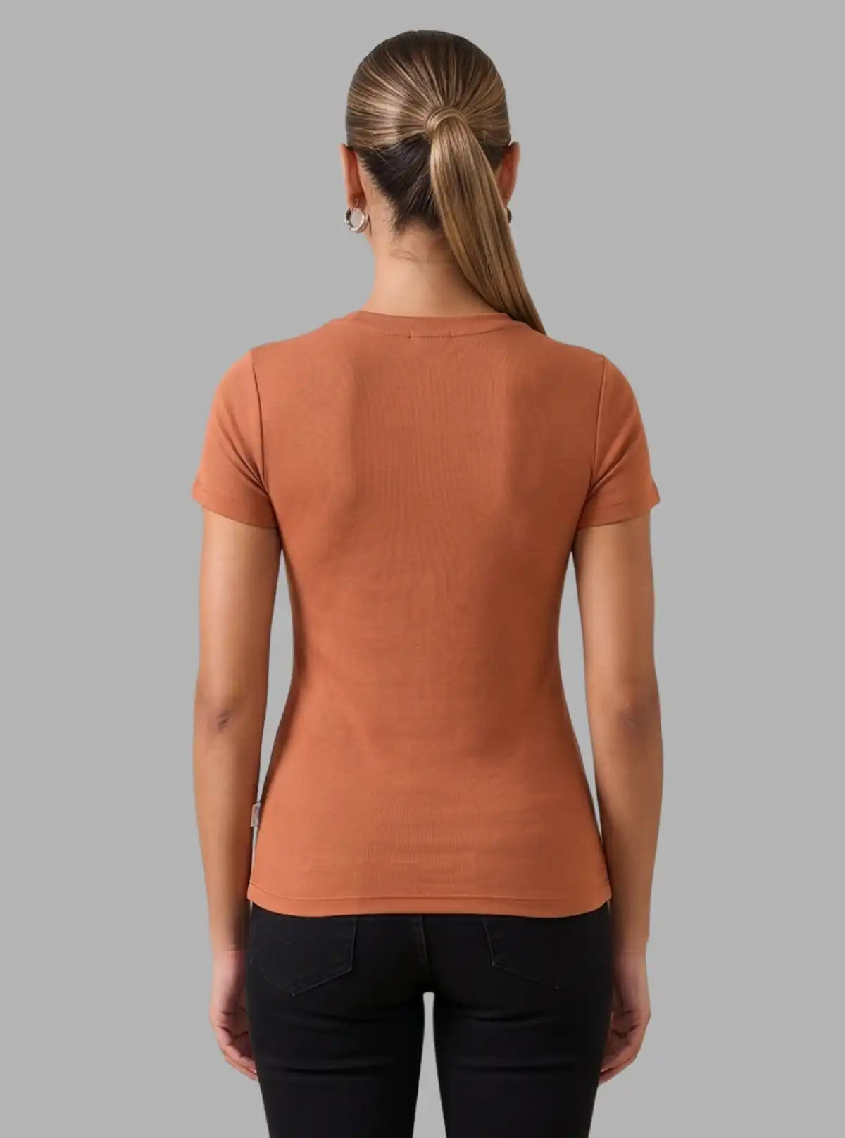 Women’s Coco Brown V Neck Short Sleeve Cotton Jersey T-Shirt by Boer and Fitch