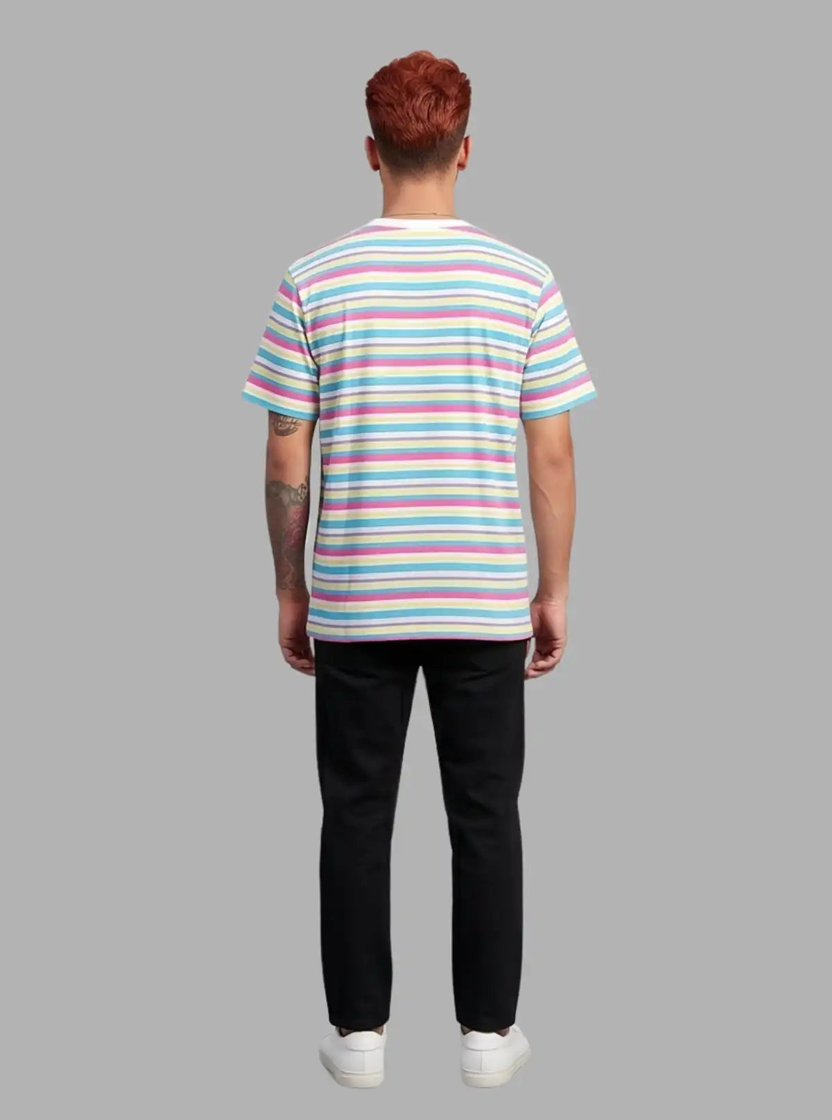 Elegant Multicolor Striped T-Shirt for Men – Boer and Fitch