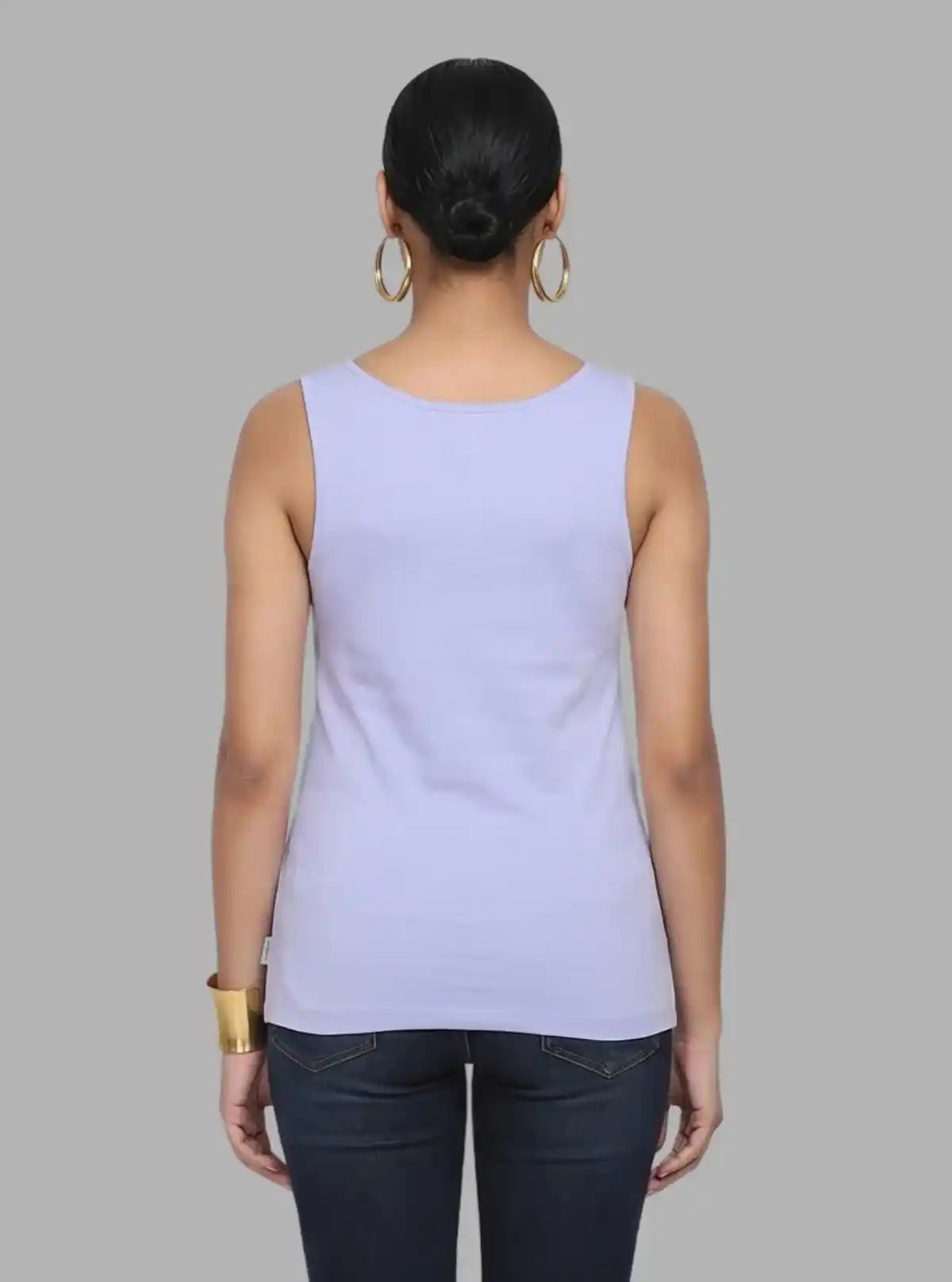 Women's Lavender Sleeveless Cotton Elastane Jersey Top by Boer and Fitch
