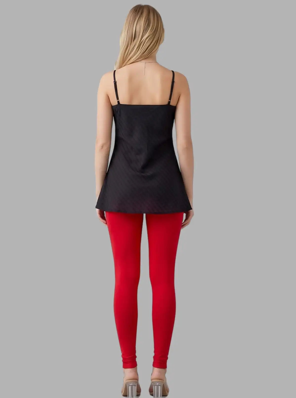 Women's Red Ankle Legging – Ultra-Soft Cotton Stretch Fit by Boer & Fitch