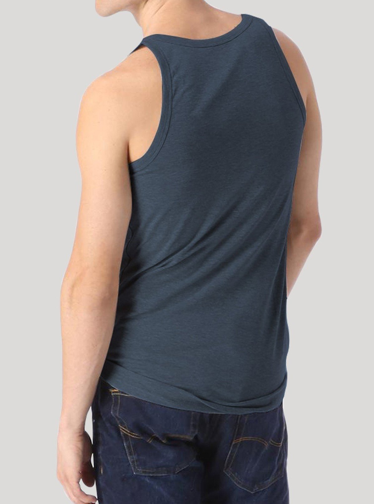 Blue Melange Anchor Print Tank top