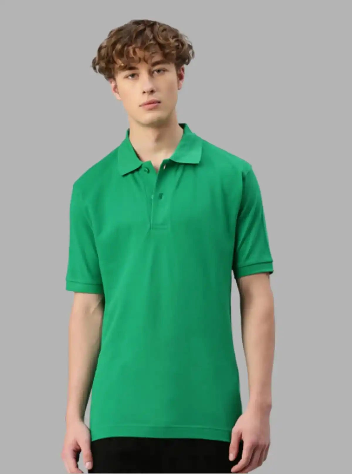 Men’s Parrot Green Polo T-Shirt with Collar & Cuff | 100% Cotton Piqué Knit | Boer & Fitch