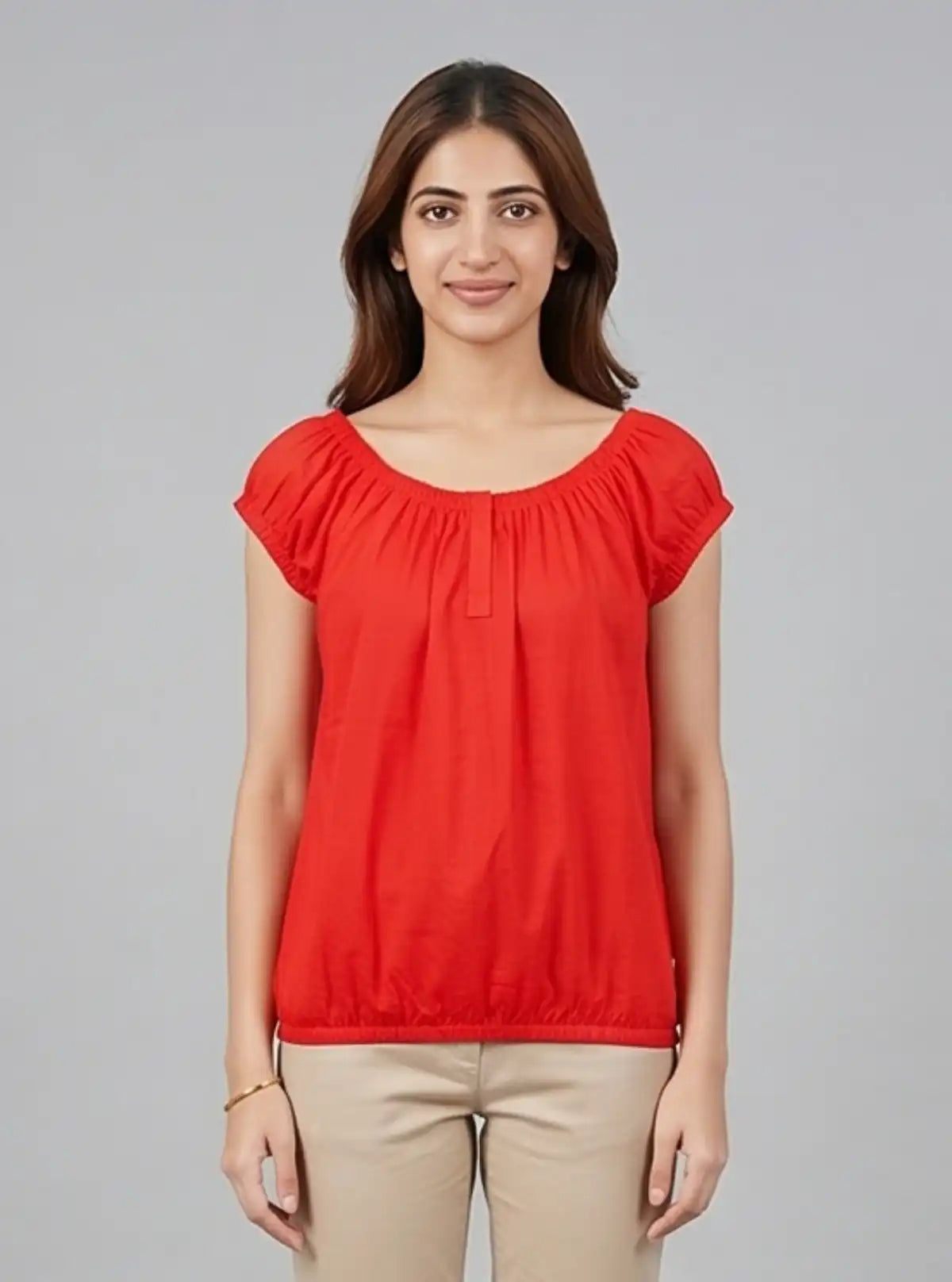 Women’s Red Viscose Top – Stylish & Comfortable | Boer & Fitch