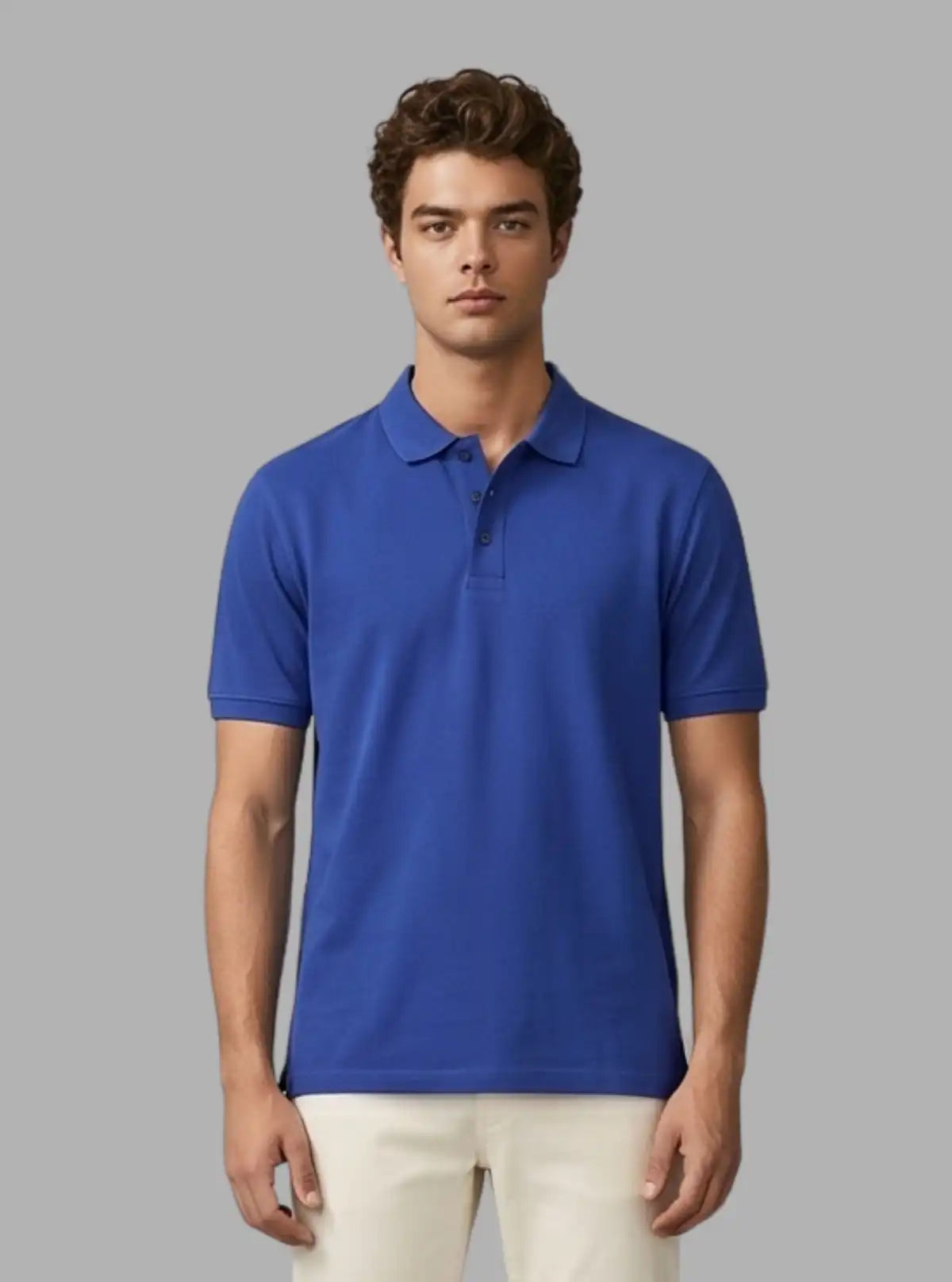Men’s Royal Blue Polo T-Shirt with Collar & Cuff | 100% Cotton Piqué Knit | Boer & Fitch