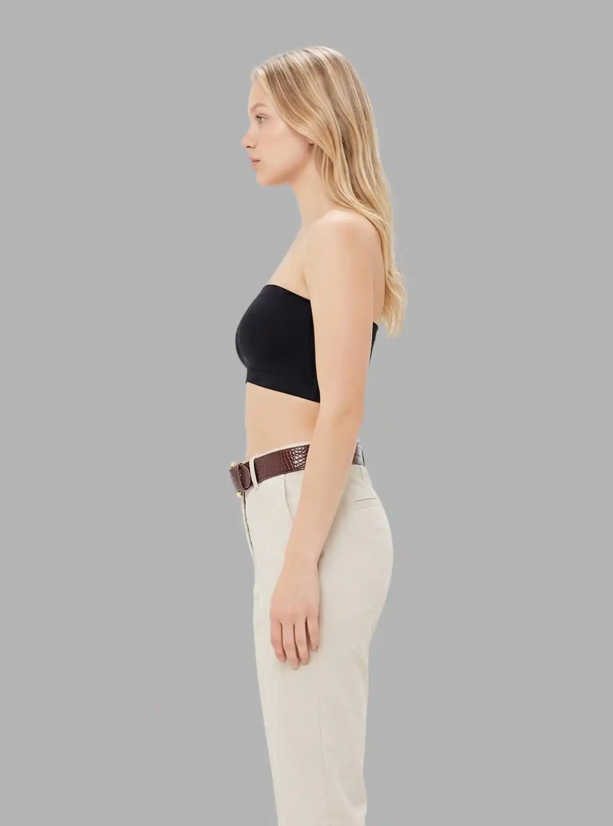 Women’s Black Tube Bra in Cotton Elastane – Seamless Comfort & Stretch