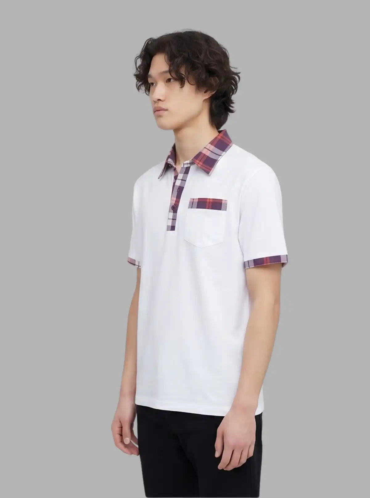 Purple Drill Collar Polo T-Shirt for Men – Casual Style by Boer and Fitch