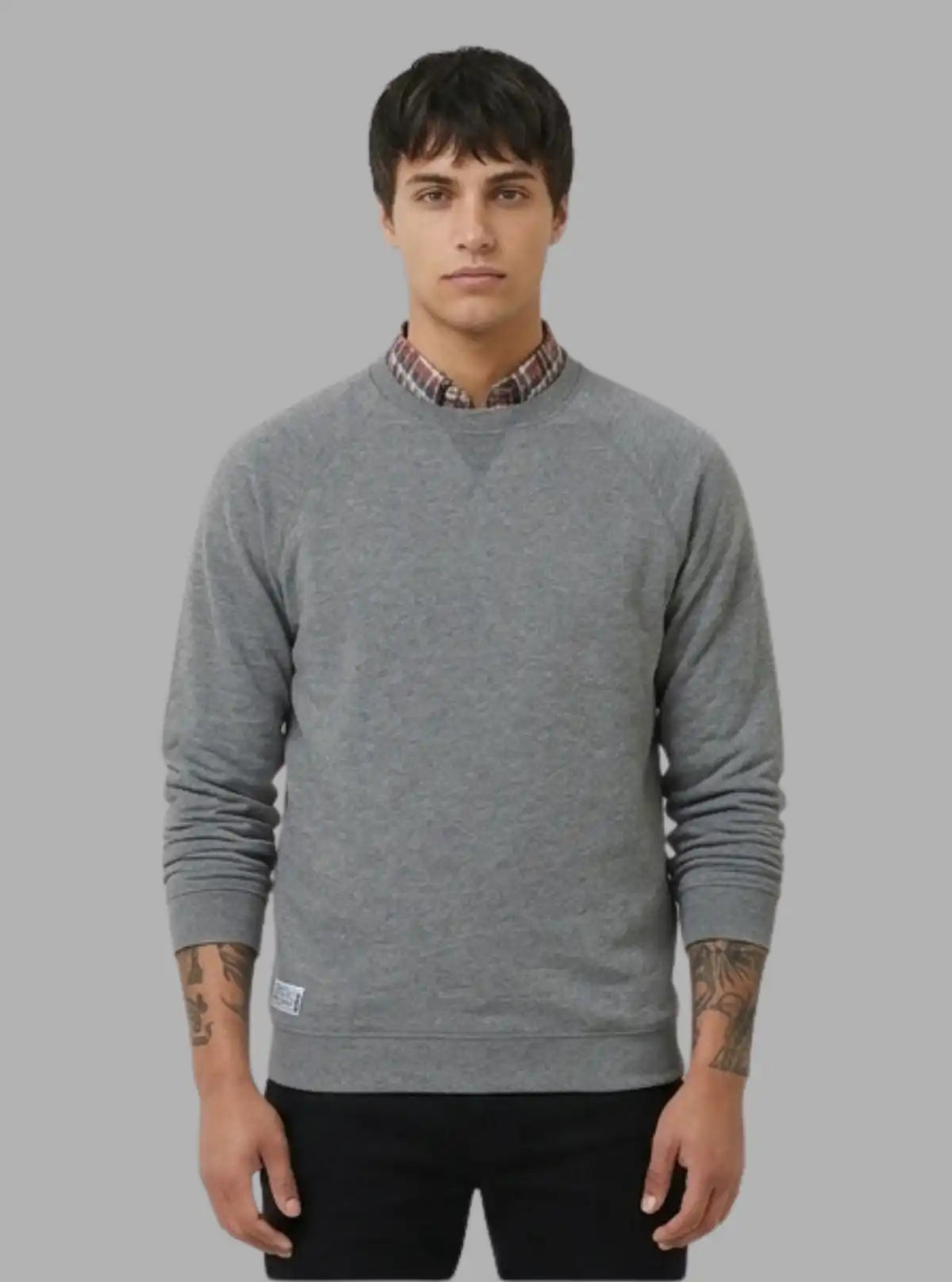 Men’s Charcoal V-Cut Fleece Sweatshirt – Sleek, Smart & Comfortable