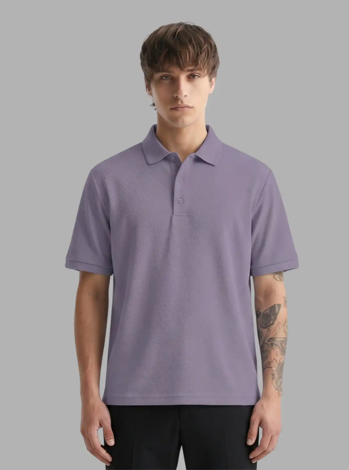 Boer & Fitch Men’s Lavender Cotton Piqué Polo T-Shirt