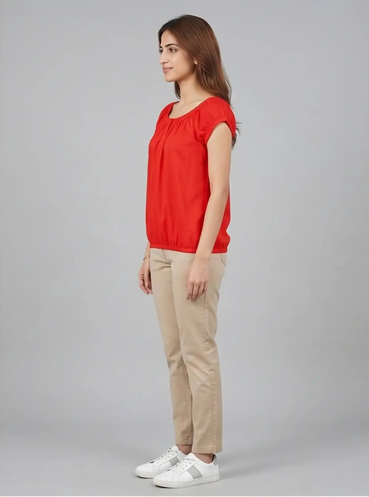 Women’s Red Viscose Top – Stylish & Comfortable | Boer & Fitch