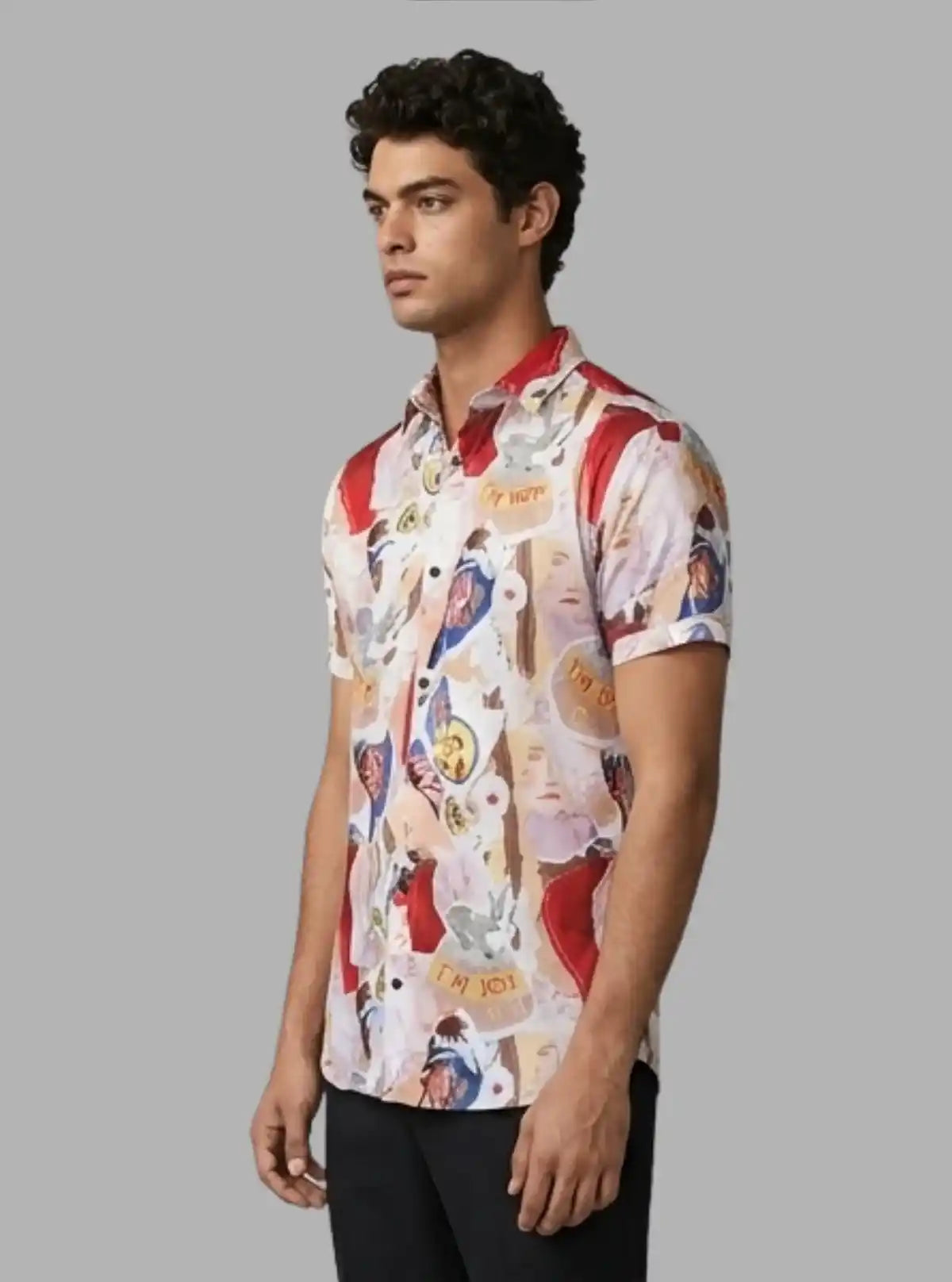 Men's Urban Art Printed Poly Shirt – Edgy Streetwear Style by Boer and Fitch