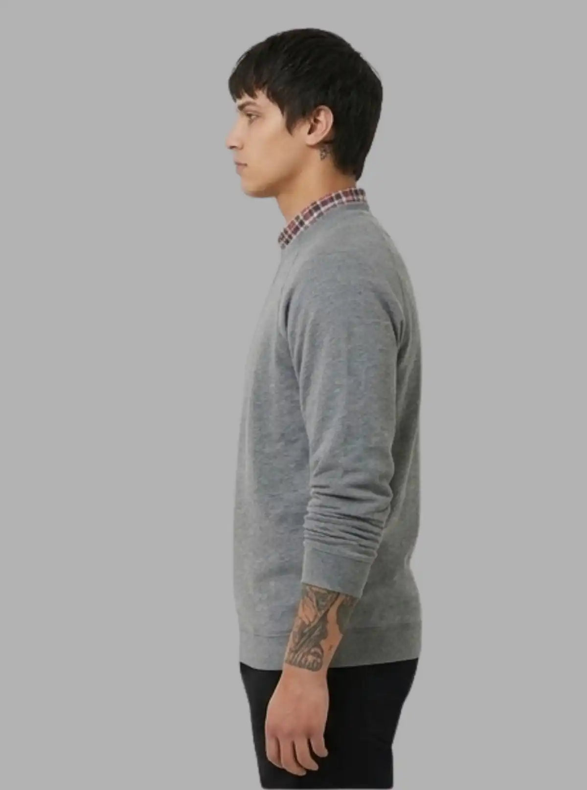 Men’s Charcoal V-Cut Fleece Sweatshirt – Sleek, Smart & Comfortable