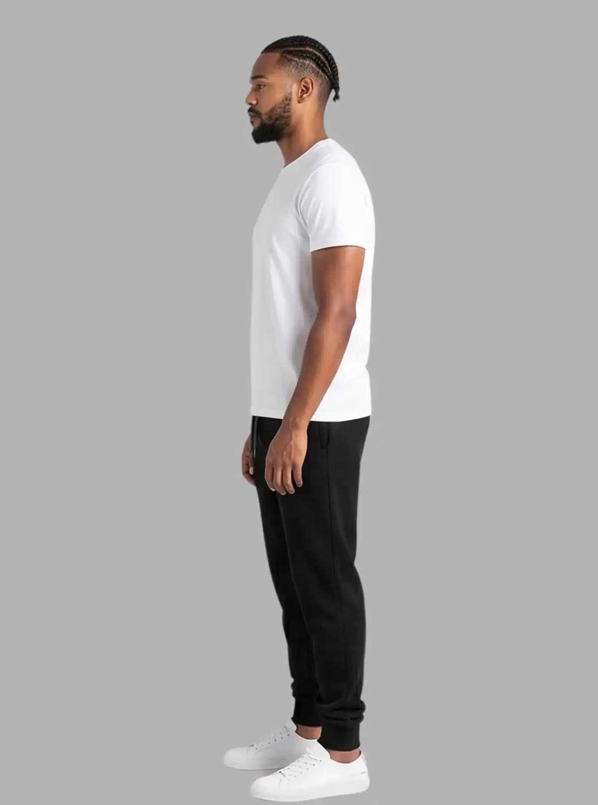 Men's Black Cotton Elastane Jogger Pant – Stretch Fit Comfort