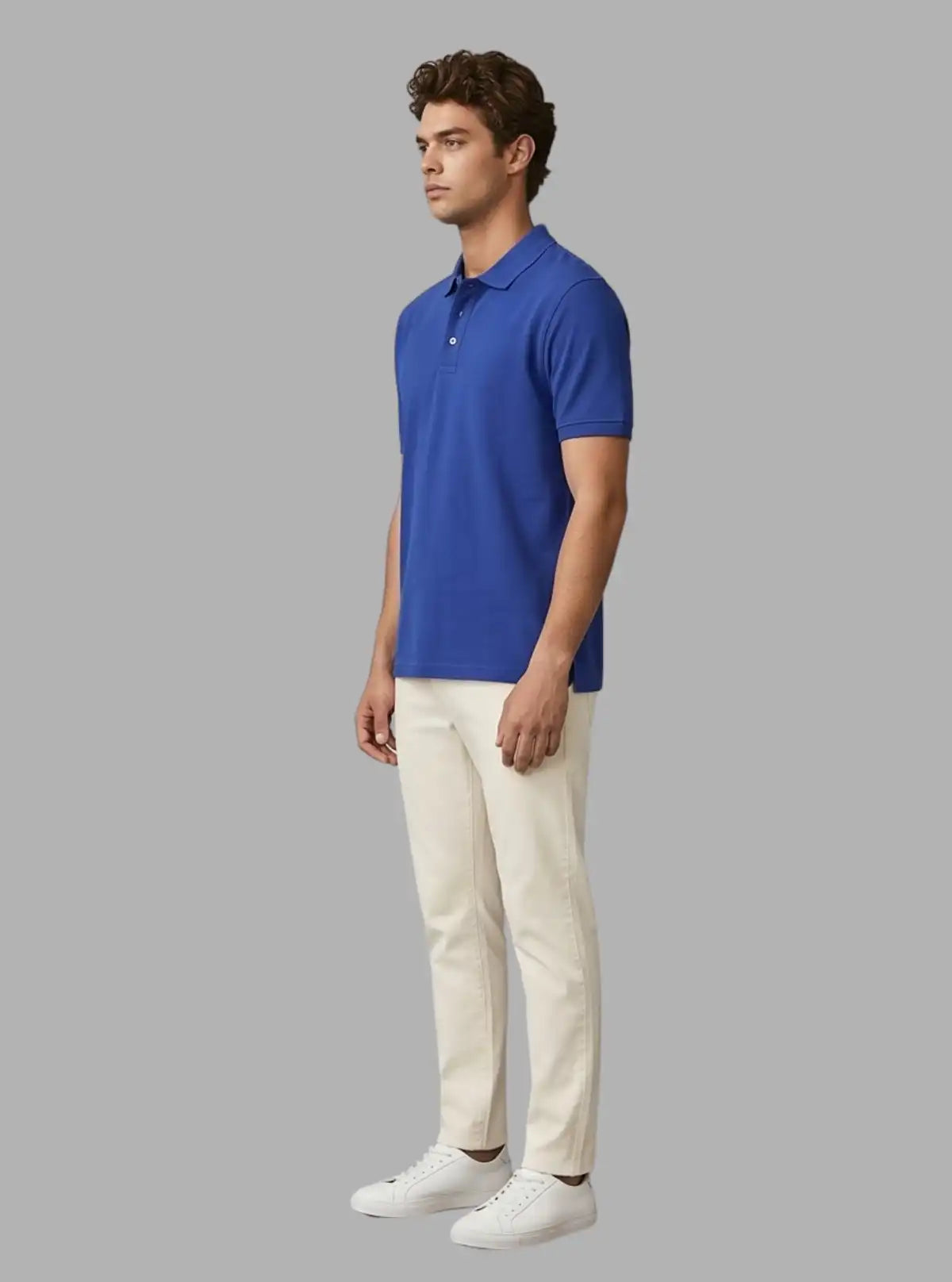 Men’s Royal Blue Polo T-Shirt with Collar & Cuff | 100% Cotton Piqué Knit | Boer & Fitch