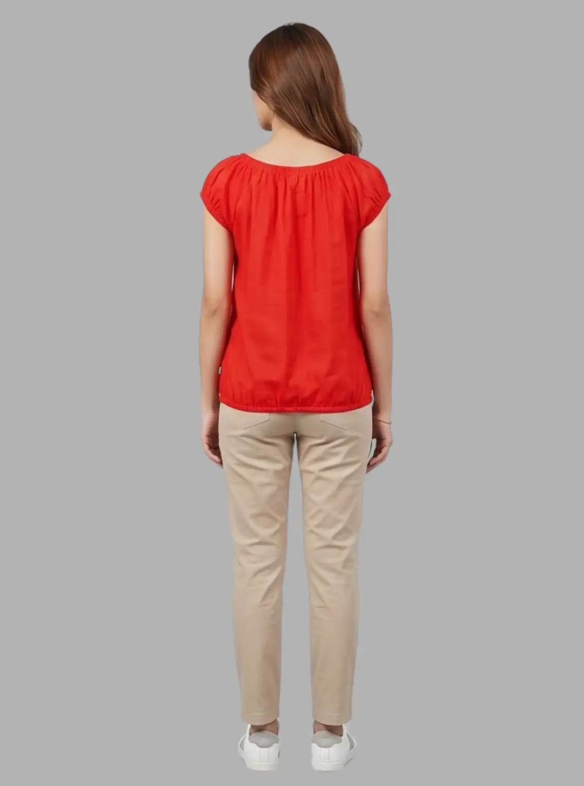 Women’s Red Viscose Top – Stylish & Comfortable | Boer & Fitch