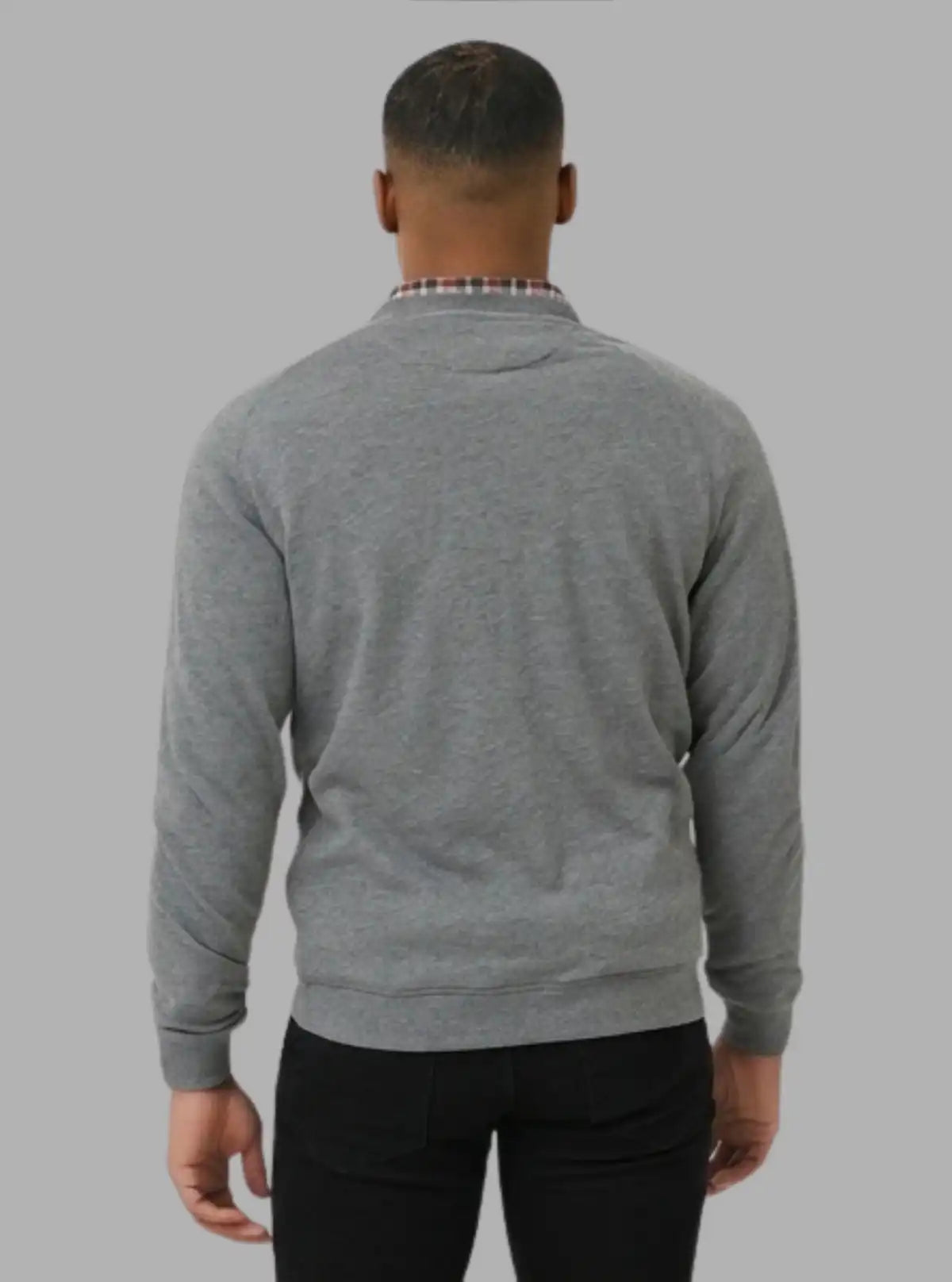 Men’s Charcoal V-Cut Fleece Sweatshirt – Sleek, Smart & Comfortable