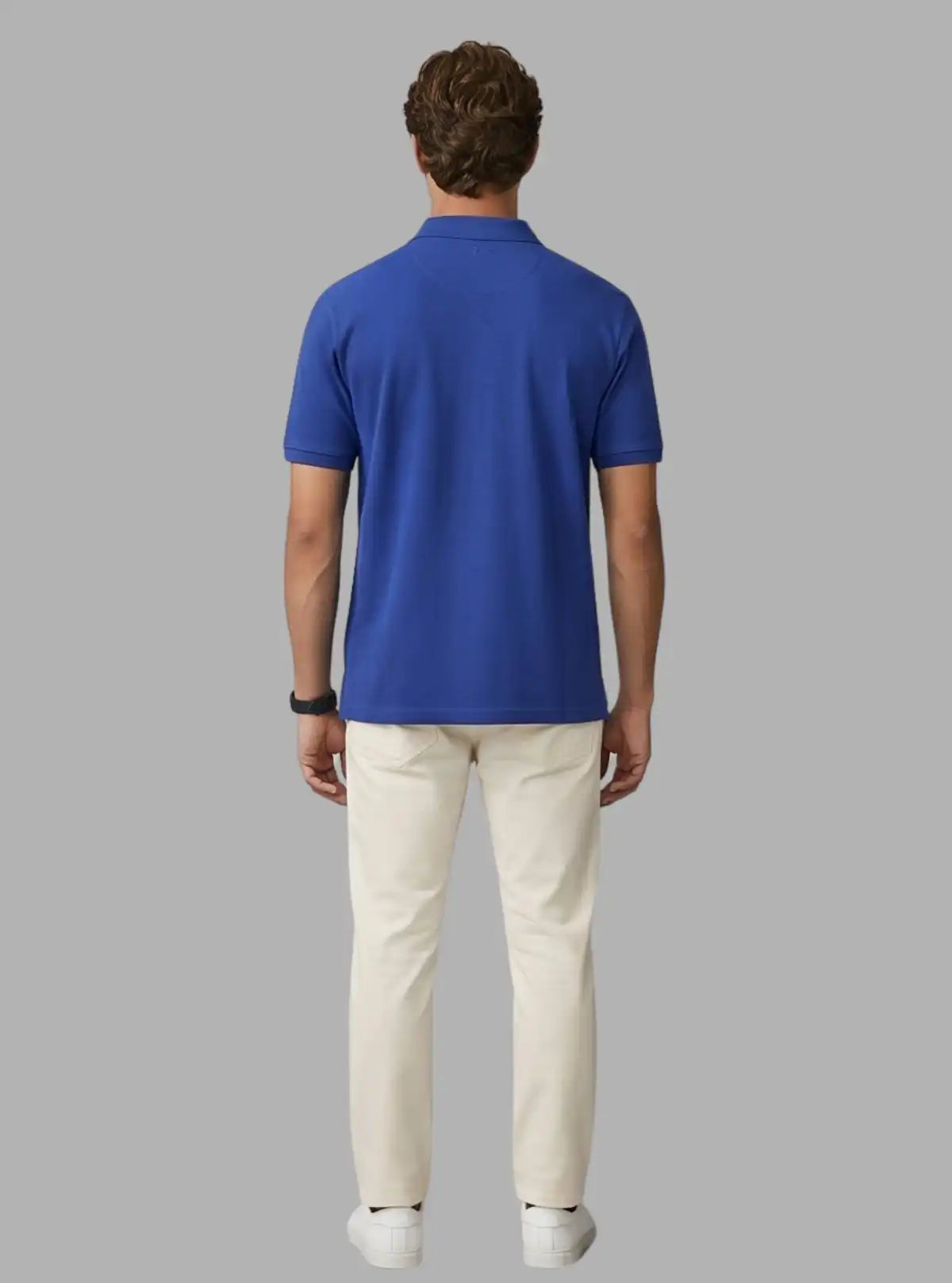 Men’s Royal Blue Polo T-Shirt with Collar & Cuff | 100% Cotton Piqué Knit | Boer & Fitch