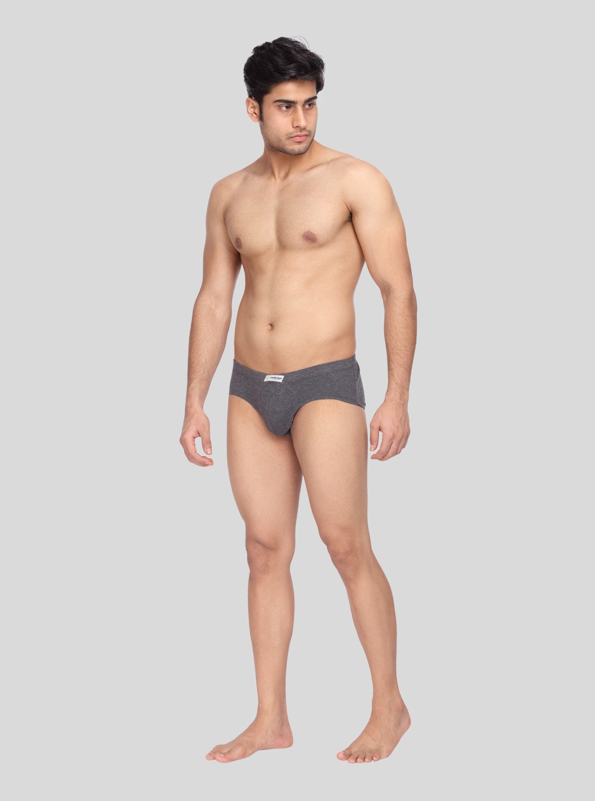 Men’s Charcoal Melange Classic Fit Brief – Everyday Comfort in Premium Cotton