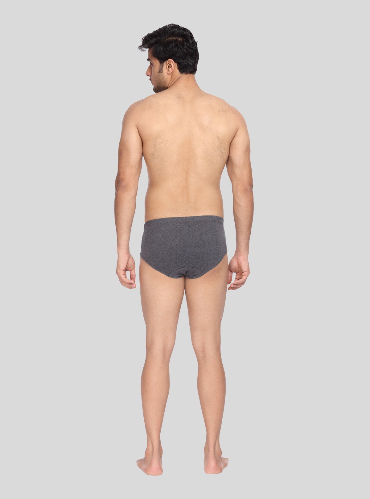 Men’s Charcoal Melange Classic Fit Brief – Everyday Comfort in Premium Cotton
