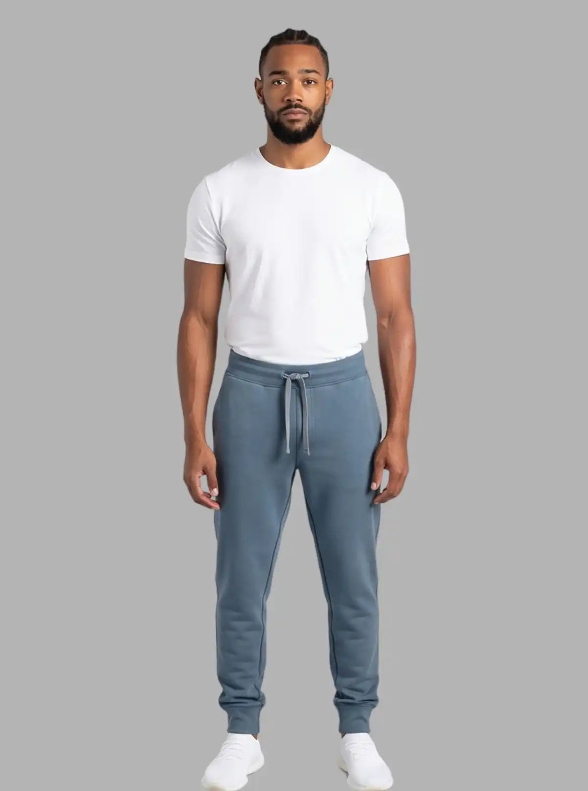 Men’s Blue Cuffed Joggers – Stylish, Stretchable & Versatile Fit