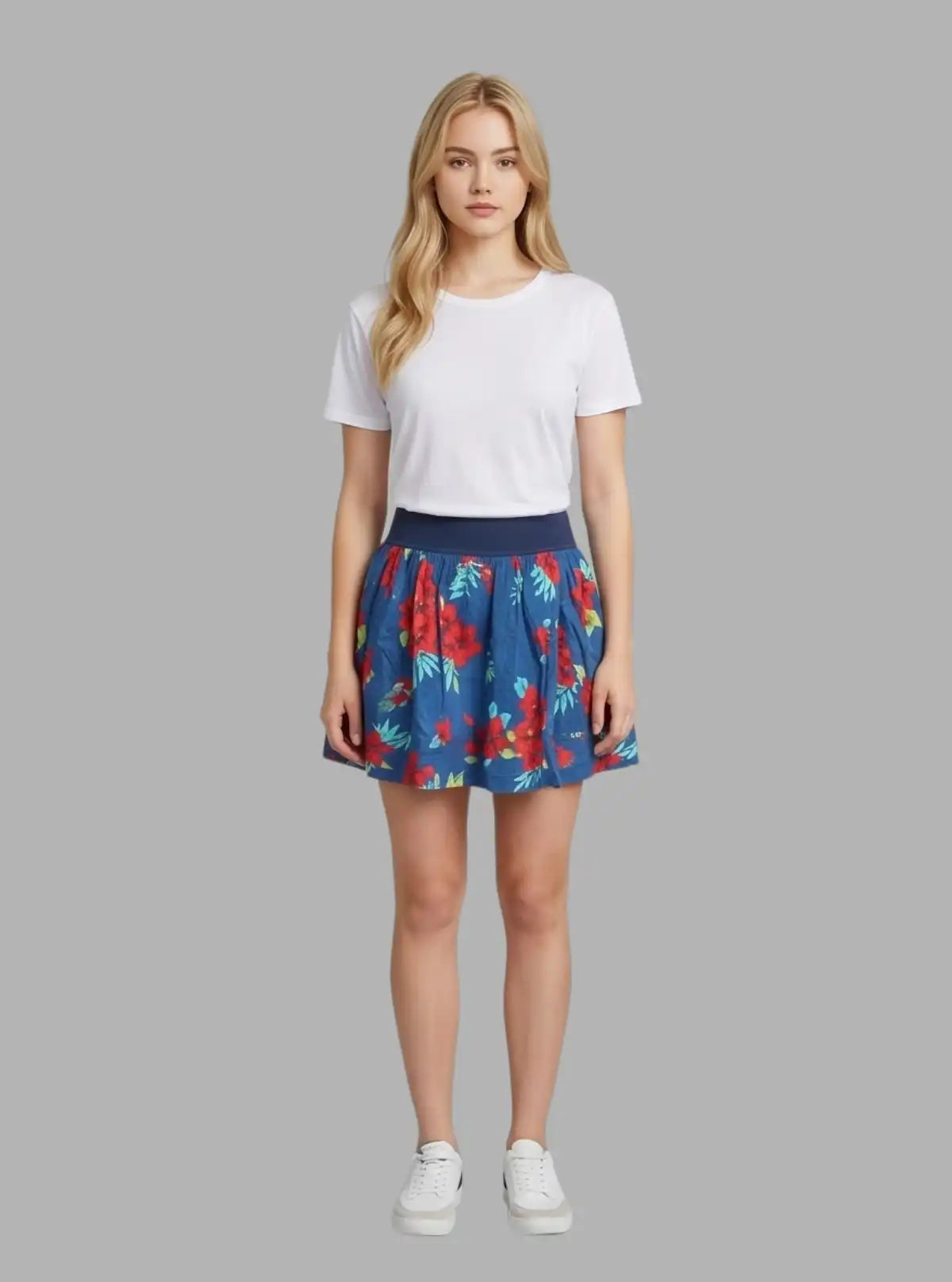 Women’s Orange Contrast Floral Short Skirt – Trendy & Chic | Boer & Fitch
