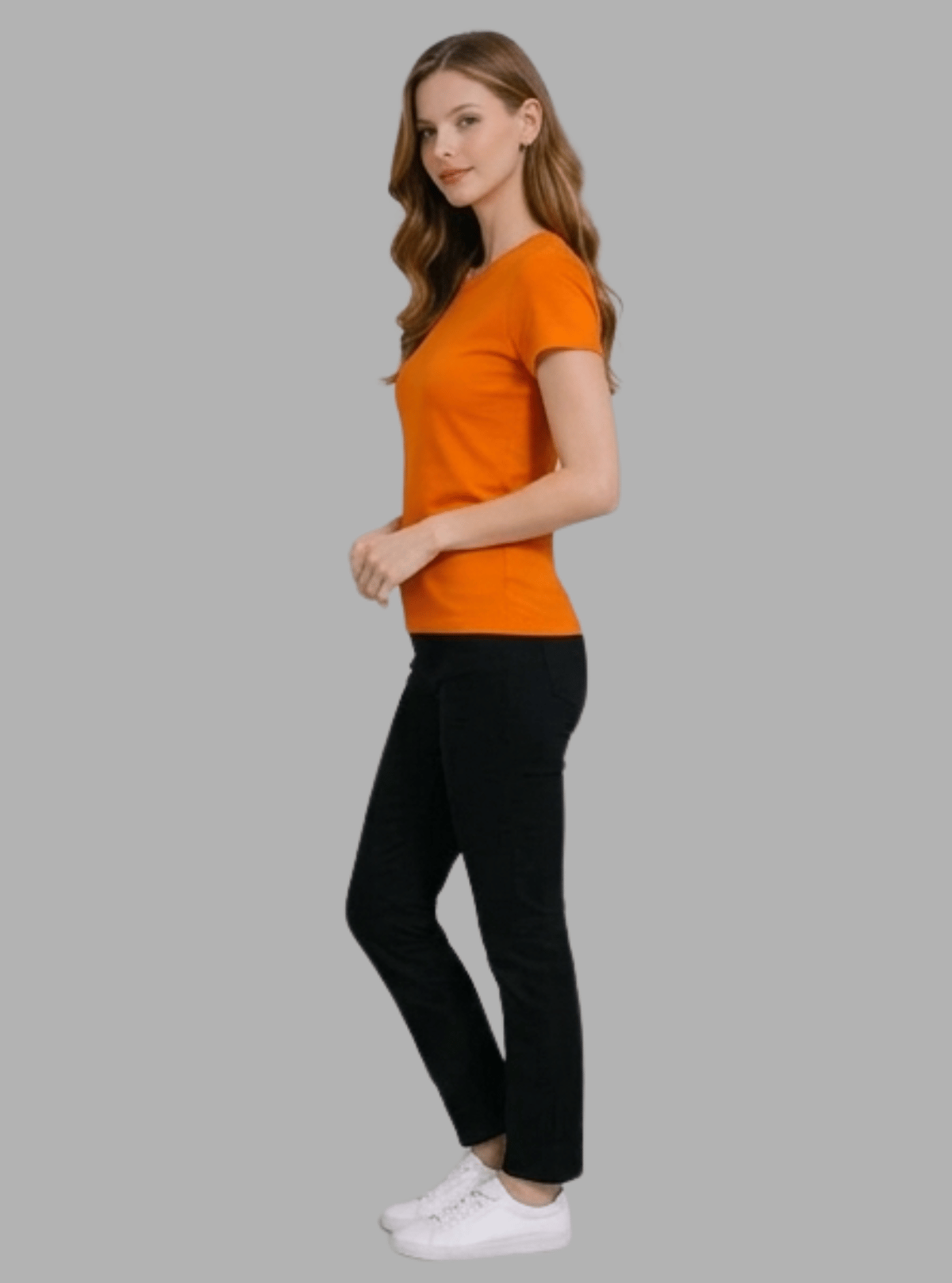 Women’s Orange Short Sleeve Top – Casual Cotton Wear | Boer & Fitch