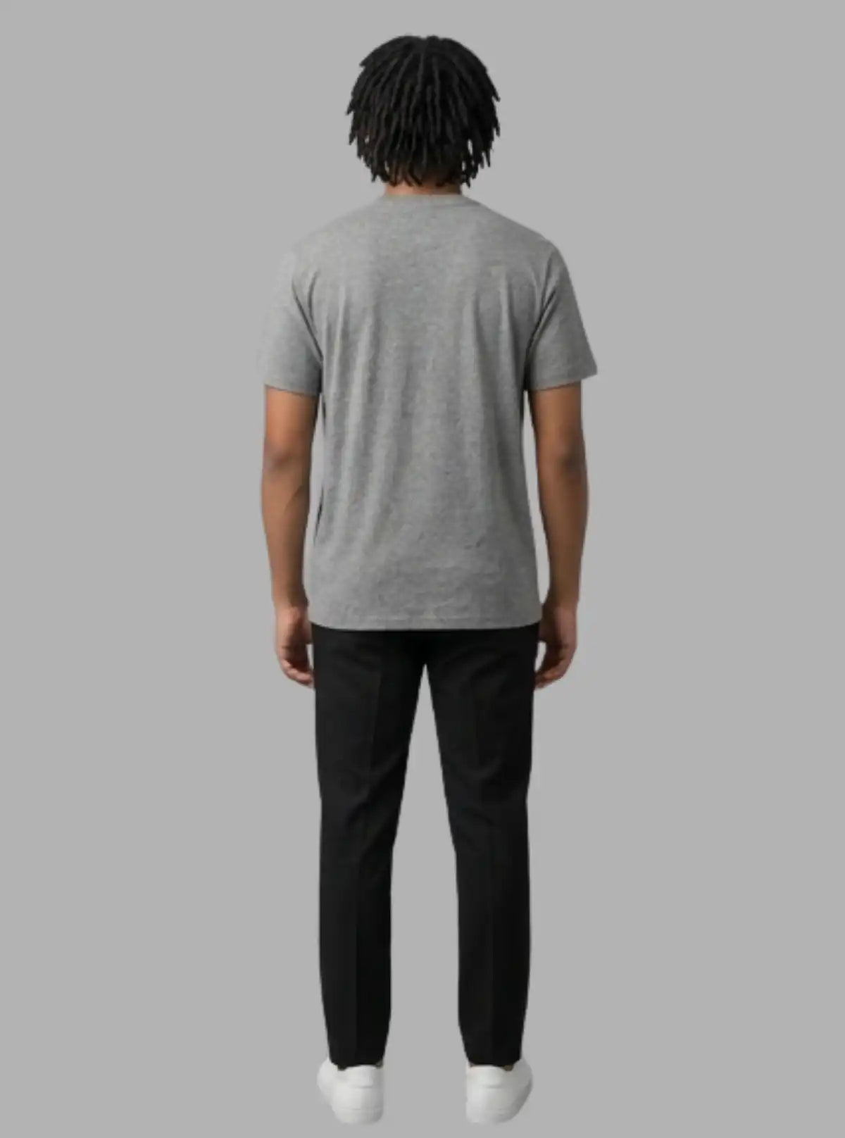 Boer and Fitch Men's Grey Melange Regular Fit Cotton T-Shirt | Essential Crew Neck