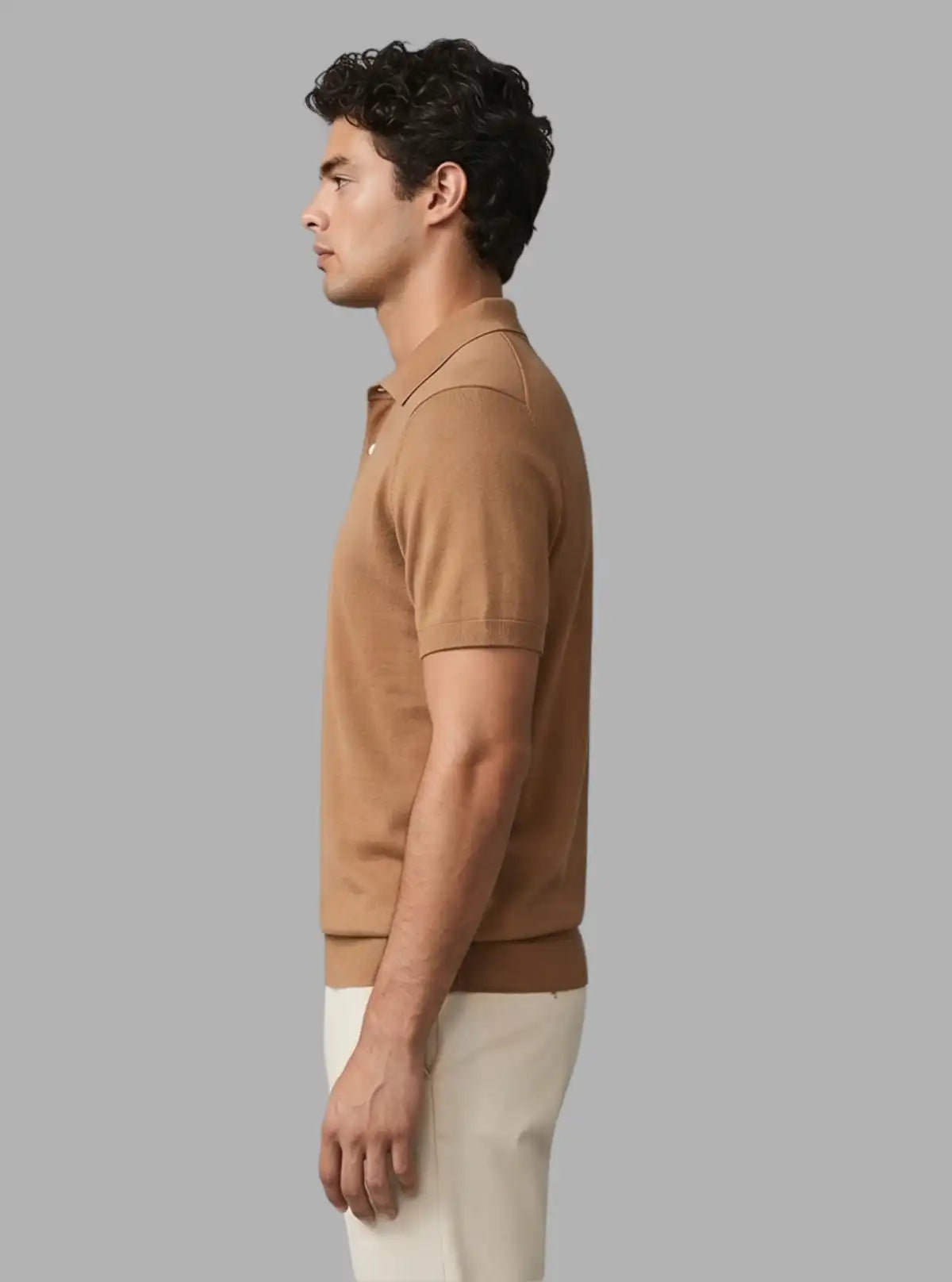 Boer & Fitch Men’s Walnut Cotton Piqué Polo T-Shirt