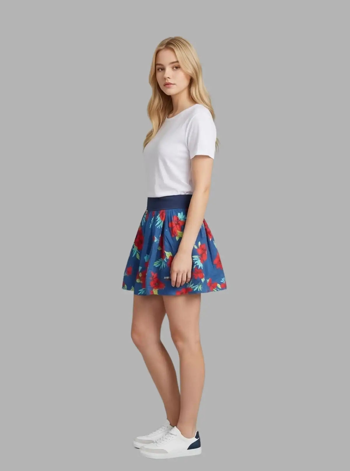 Women’s Orange Contrast Floral Short Skirt – Trendy & Chic | Boer & Fitch