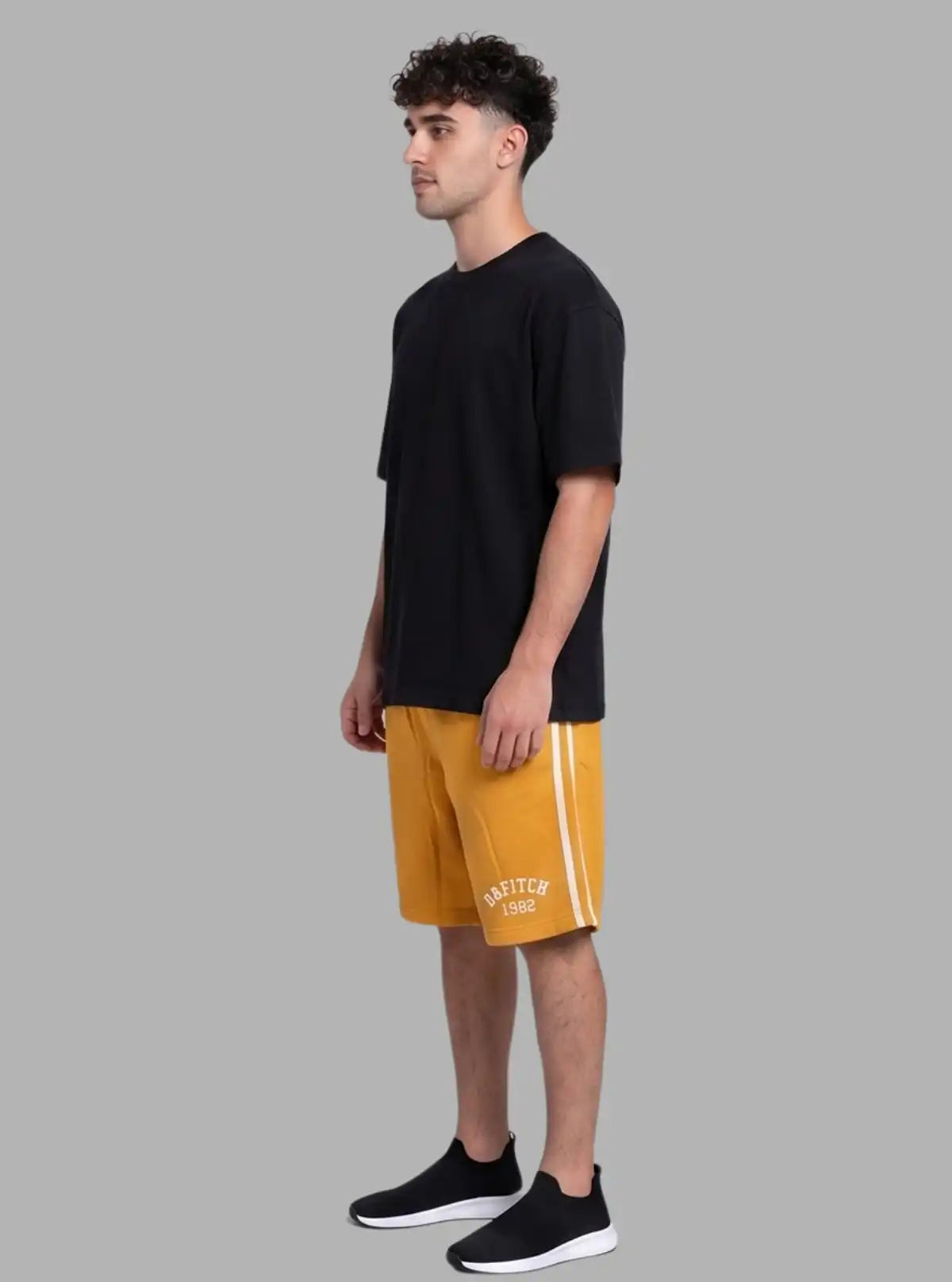 Golden Piping Fleece Shorts for Men – Casual Comfort Shorts by Boer and Fitch