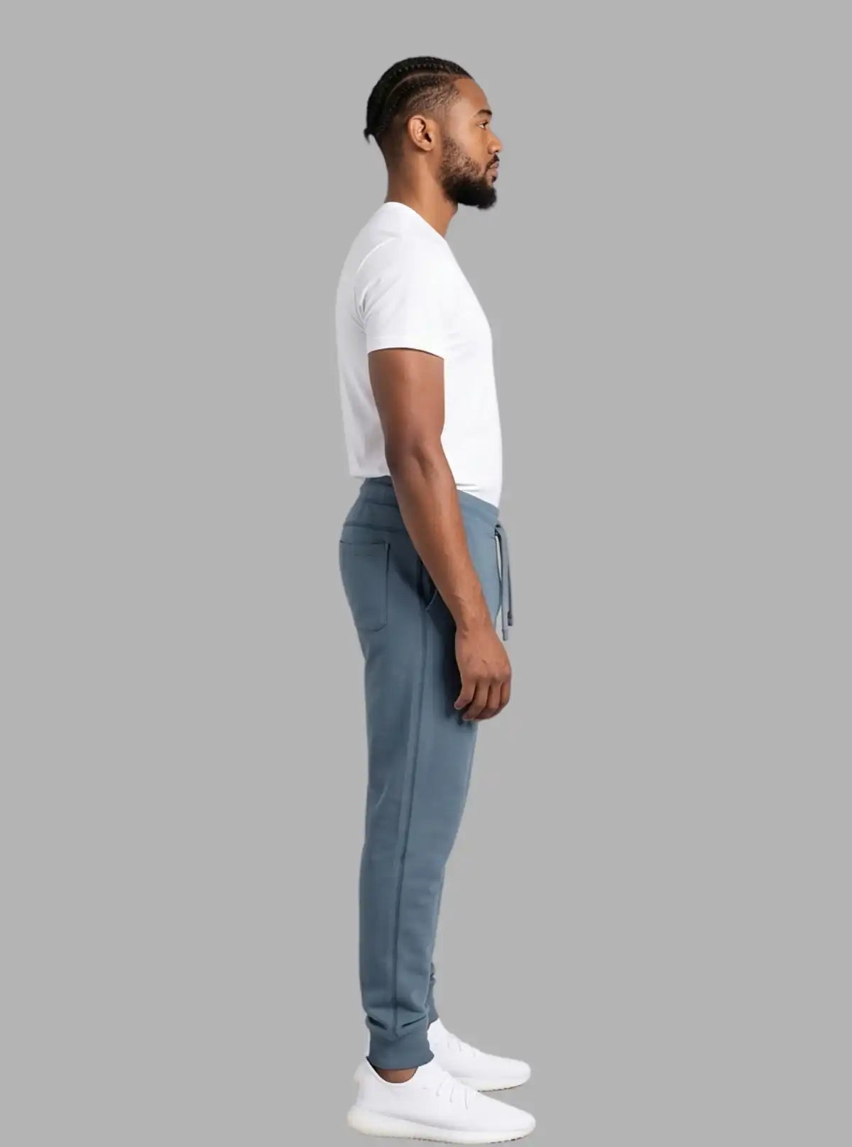 Men’s Blue Cuffed Joggers – Stylish, Stretchable & Versatile Fit