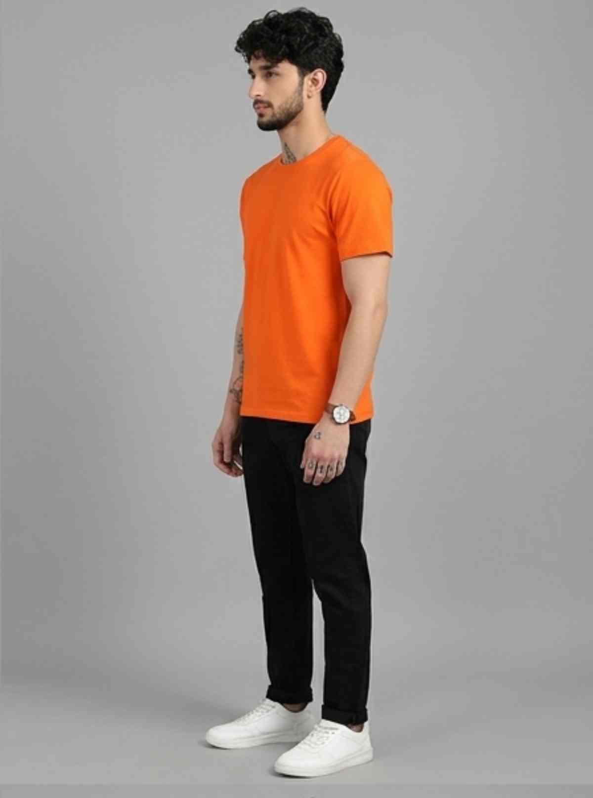 Men’s Orange Graphic Printed T-Shirt - Boer and Fitch