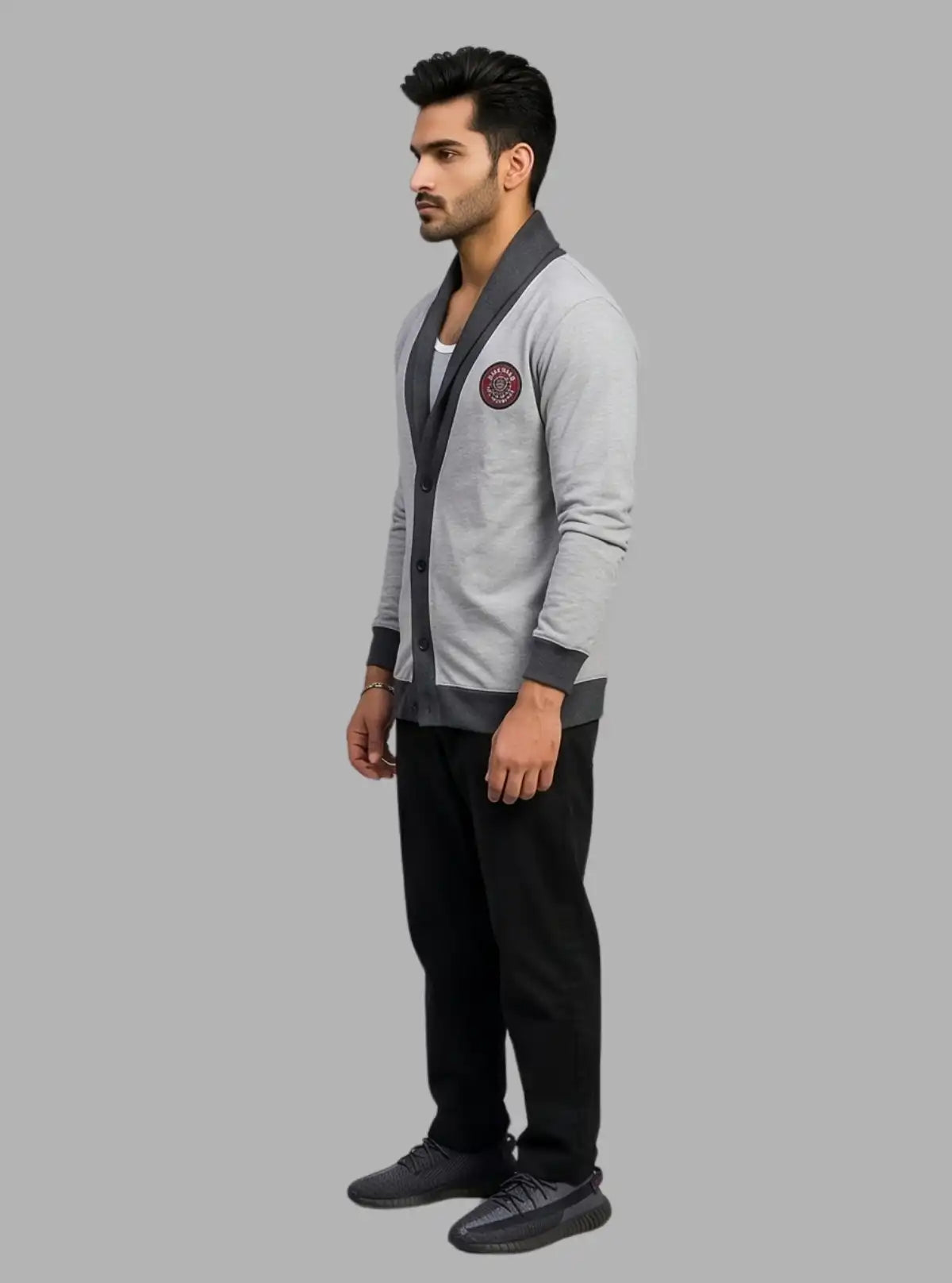 Grey Melange Shawl Collar Cardigan for Men – Boer and Fitch