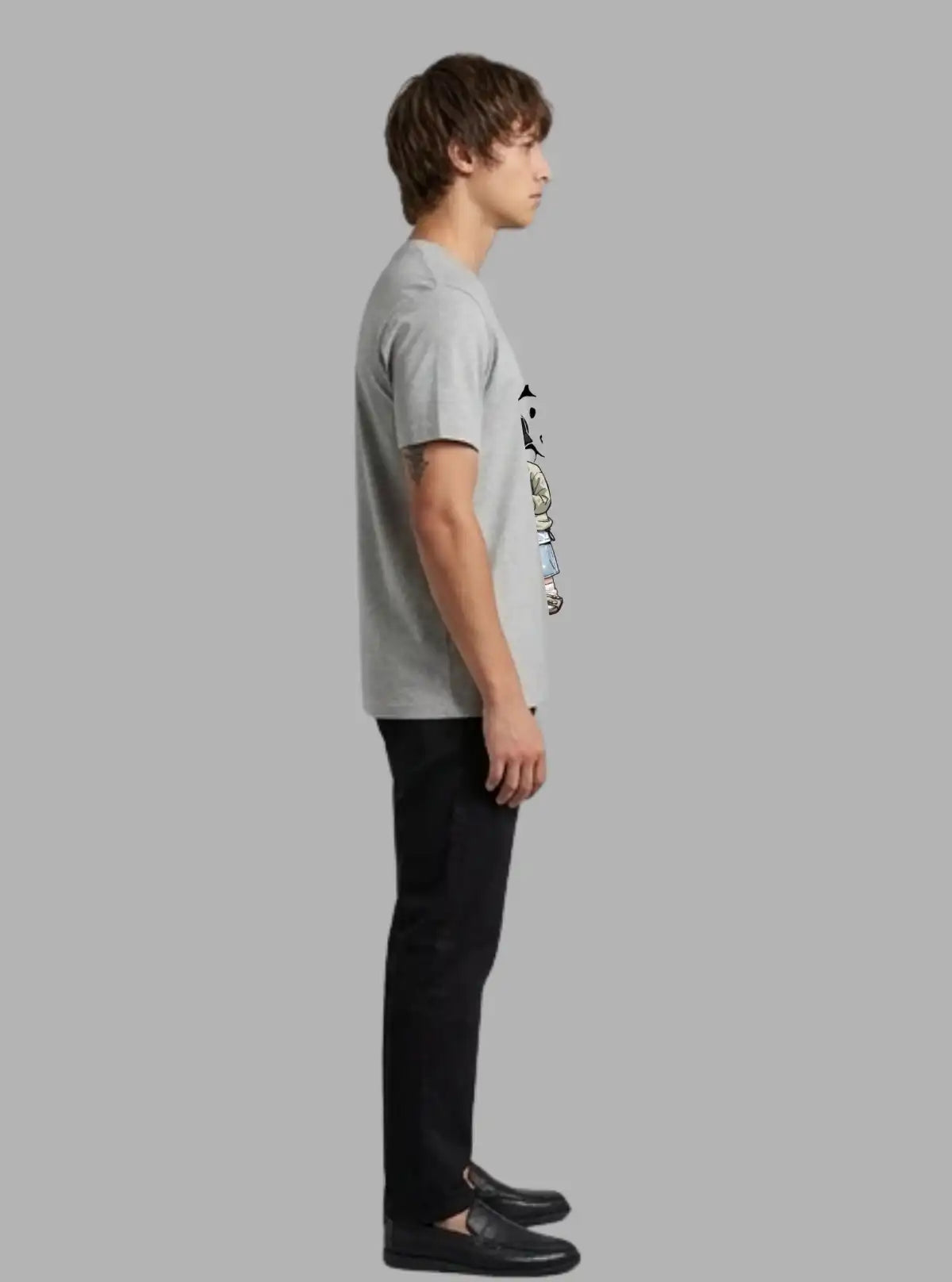 Boer and Fitch Men’s Grey Melange Crew Neck T-Shirt 