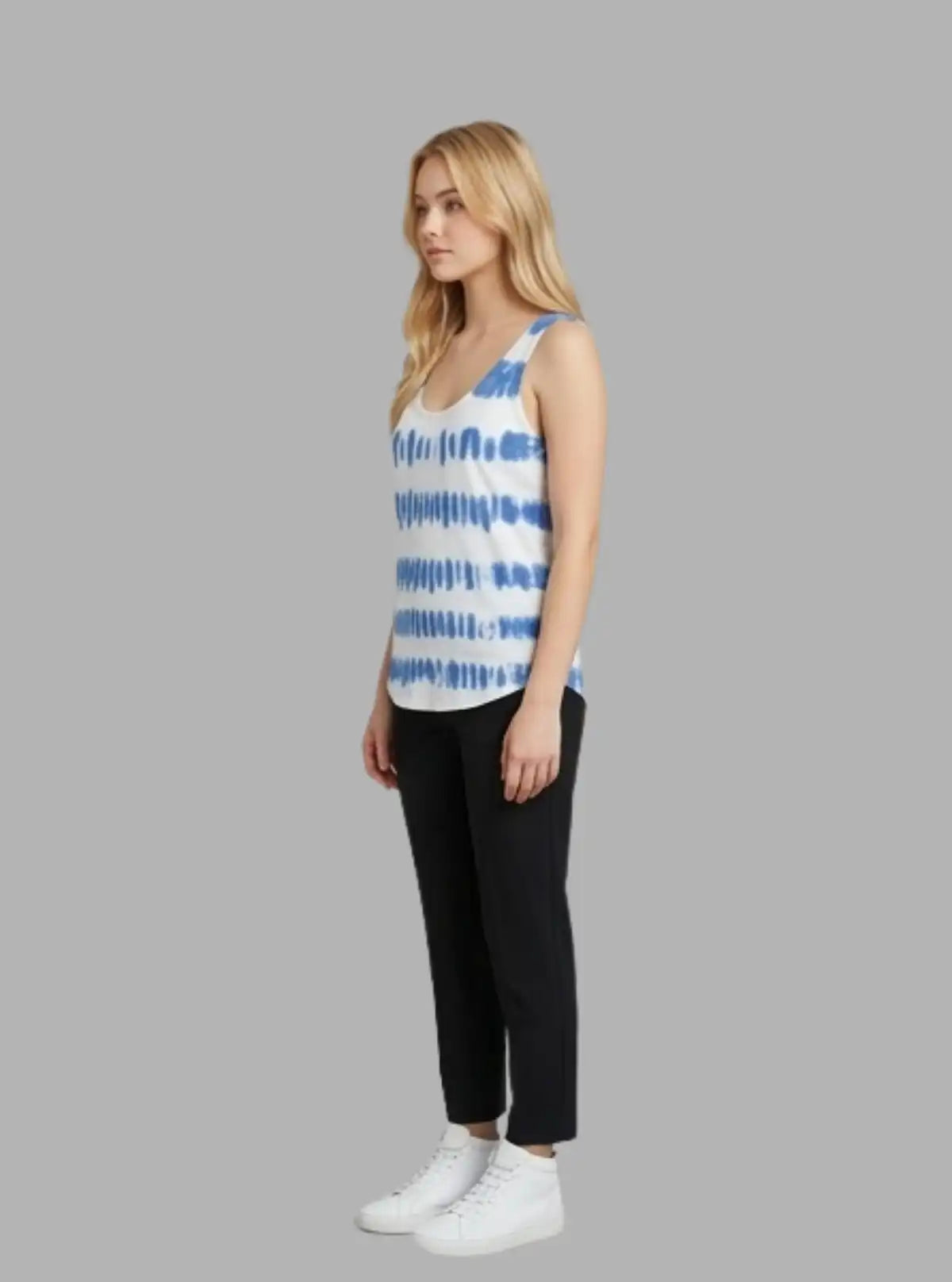 Women’s Graphic Sleeveless Blue Top – Trendy & Comfortable | Boer & Fitch