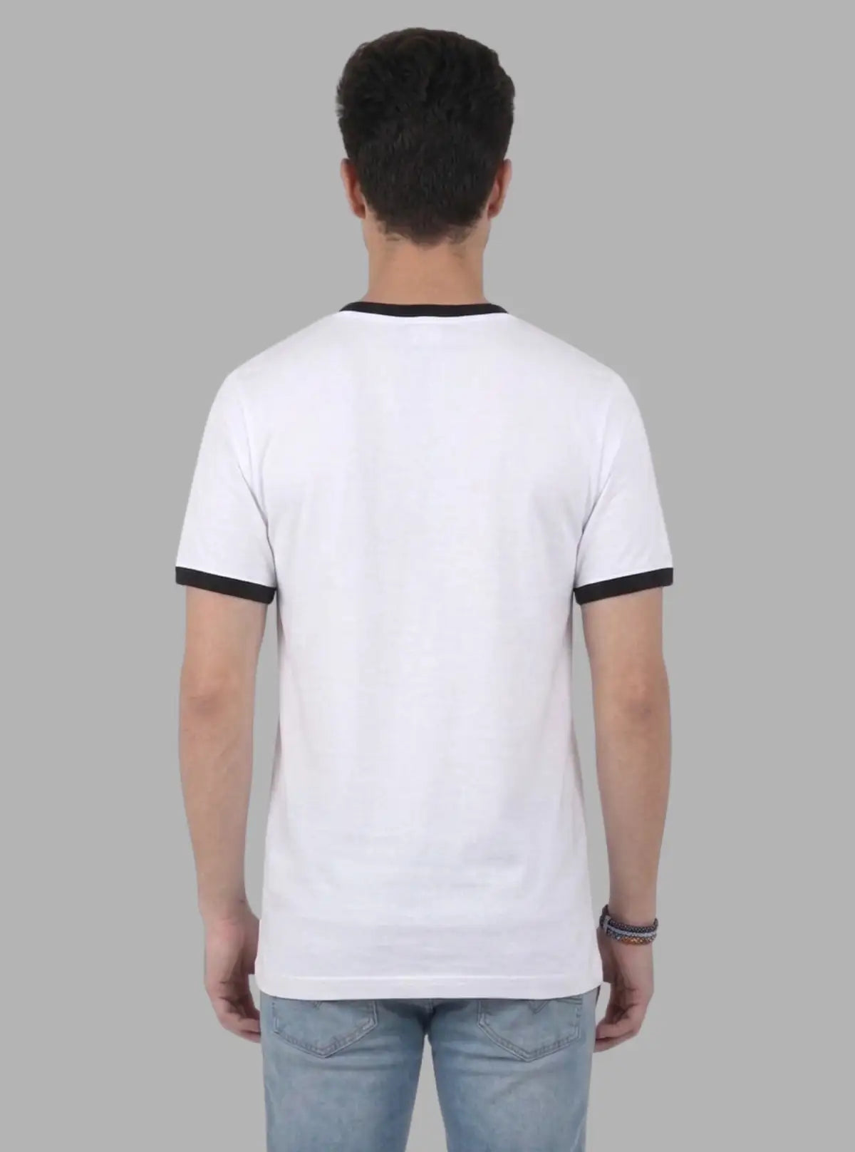 Men’s White Origami Print T-Shirt with Contrast Detailing – Bold Graphic Tee