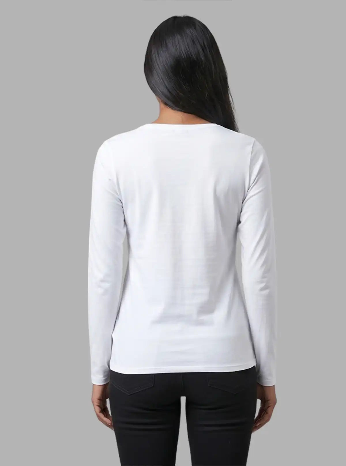 Women's Grey Crew Neck Cotton Jersey Long Sleeve T-Shirt by Boer and Fitch