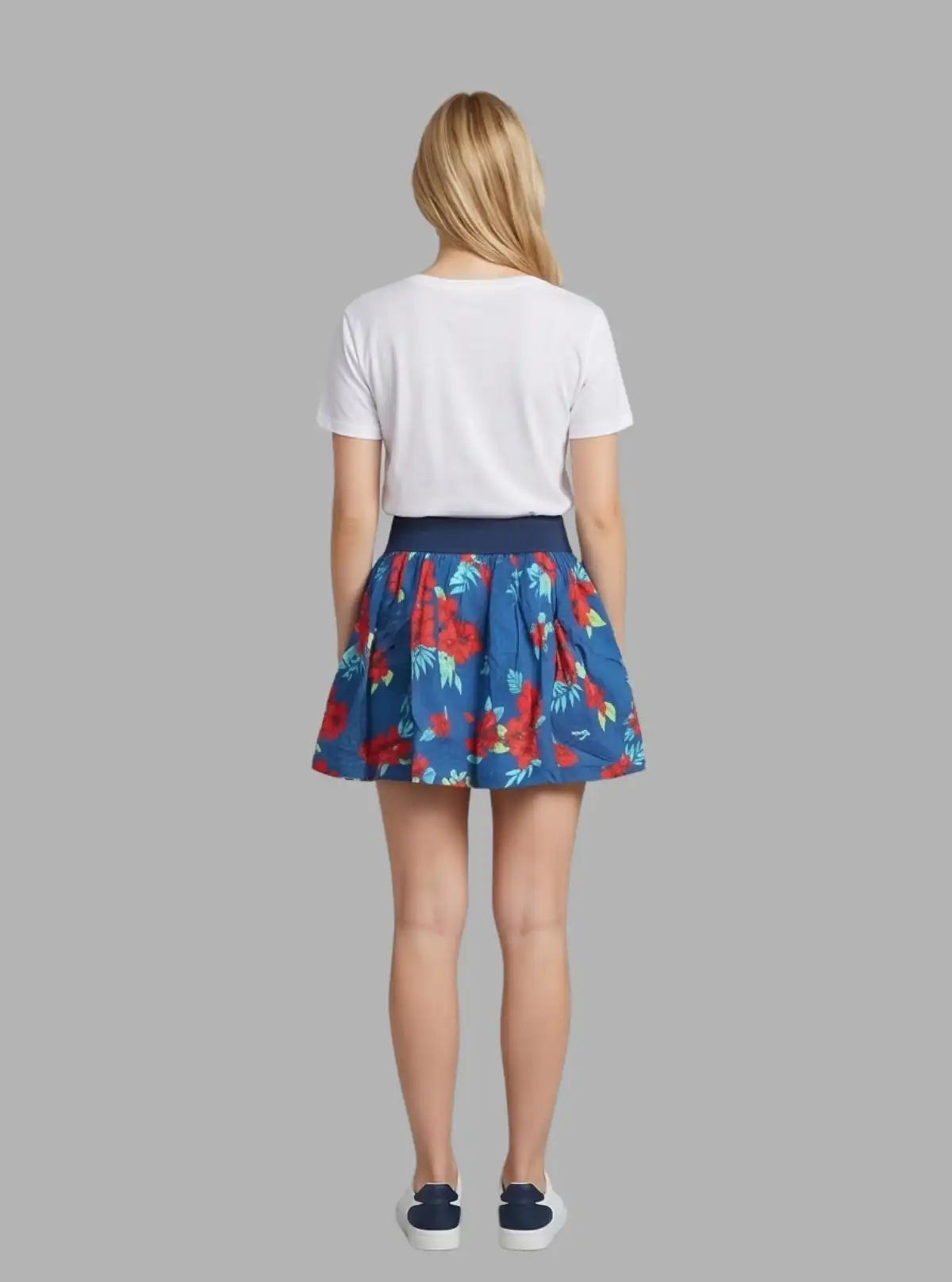 Women’s Orange Contrast Floral Short Skirt – Trendy & Chic | Boer & Fitch